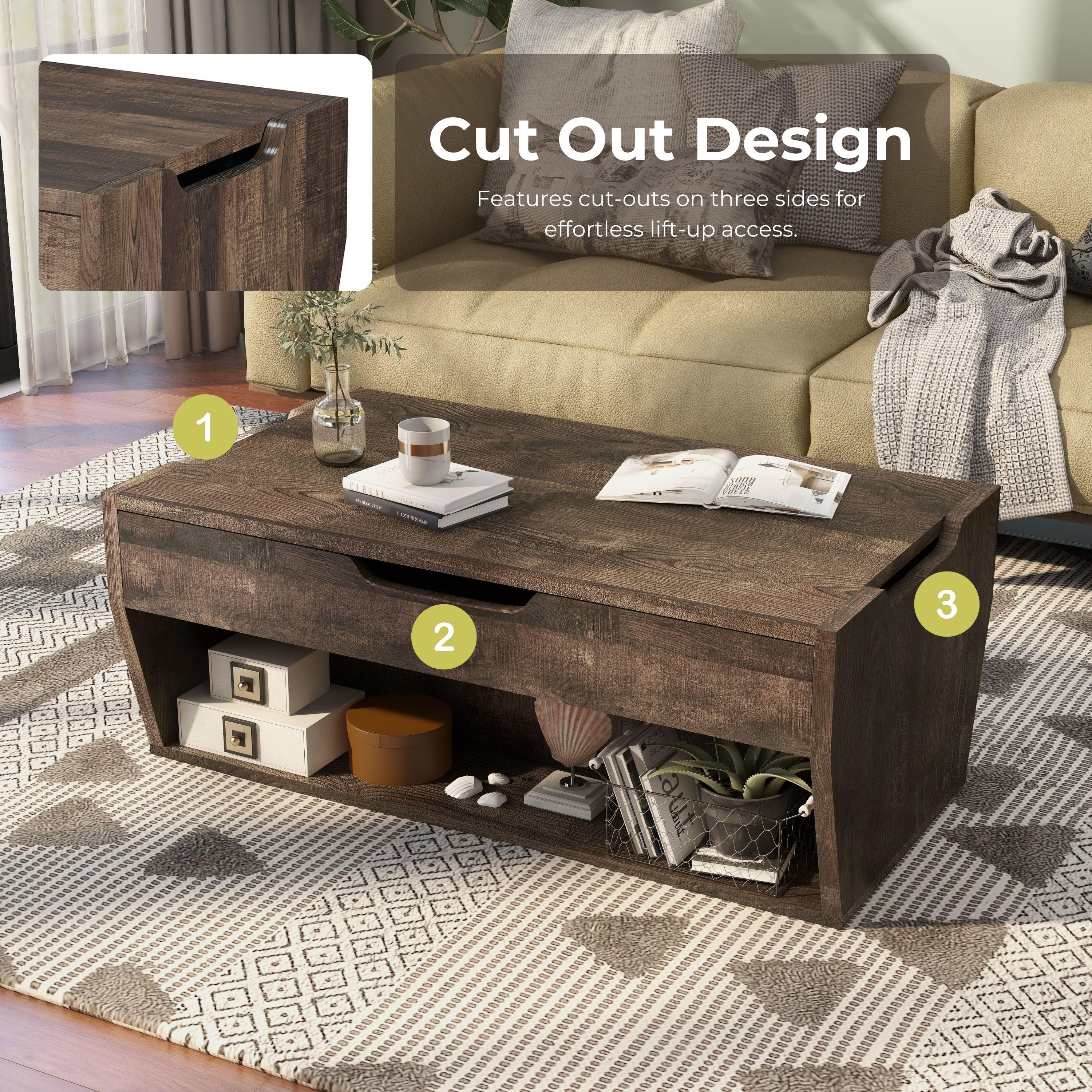 Furniture of America Rere Rustic 41-inch Wood Lift-top Coffee Table by  Reclaimed Oak Reclaimed,Oak Finish