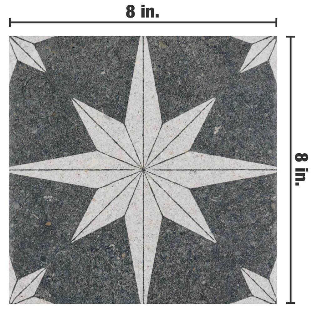 Merola Tile Compass Star 8" x 8" Porcelain Stone Look Wall & Floor Tile