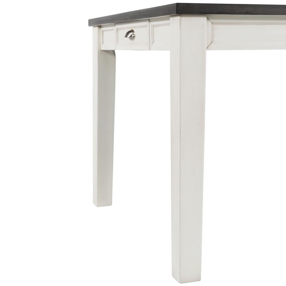 Jamison Two-Tone Extendable Dining Table with Storage White - Picket House Furnishings: Modern Rectangular Kitchen Table, Seats 4-6