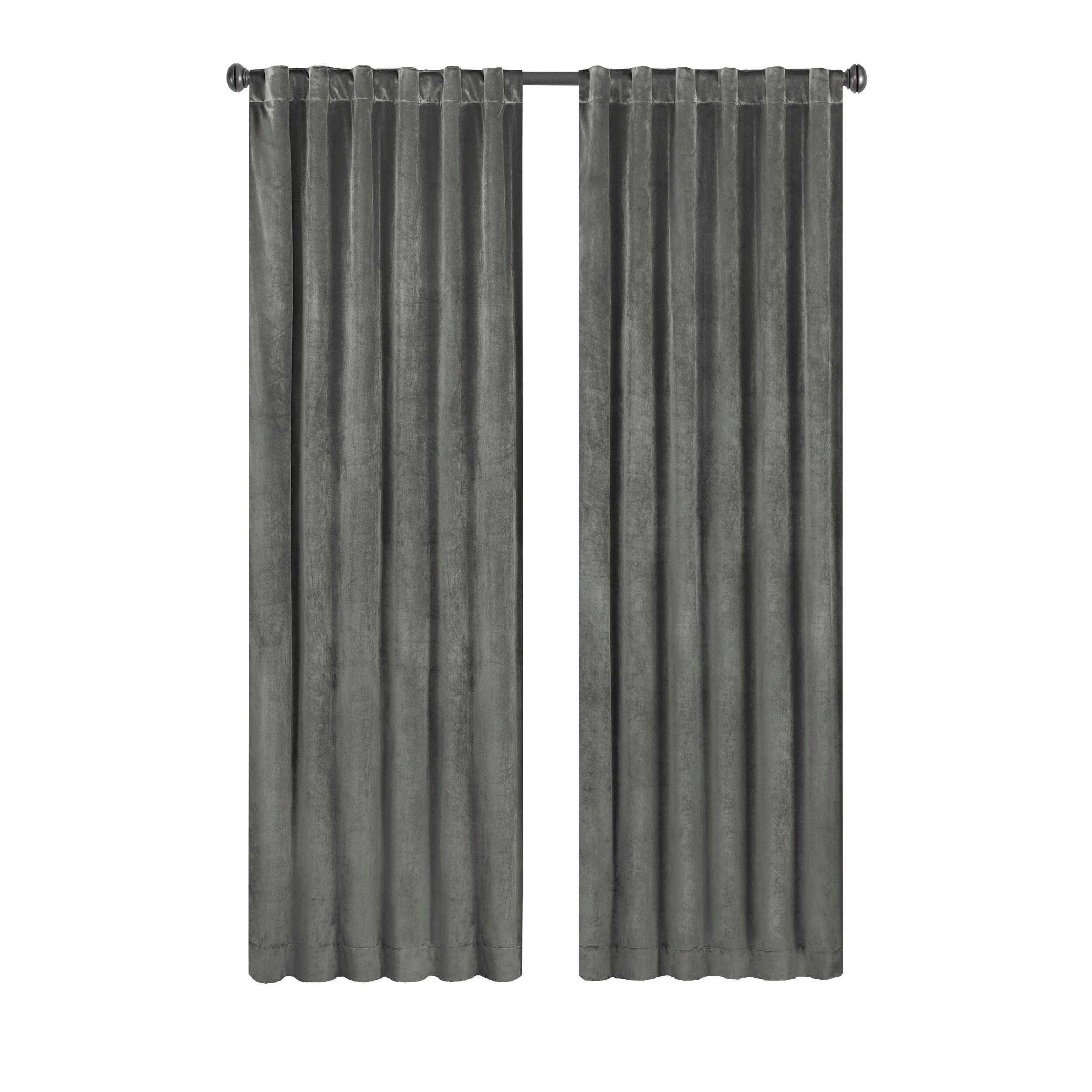 Eclipse 108-Inches Charcoal Blackout Standard lined Rod pocket Single curtain panel