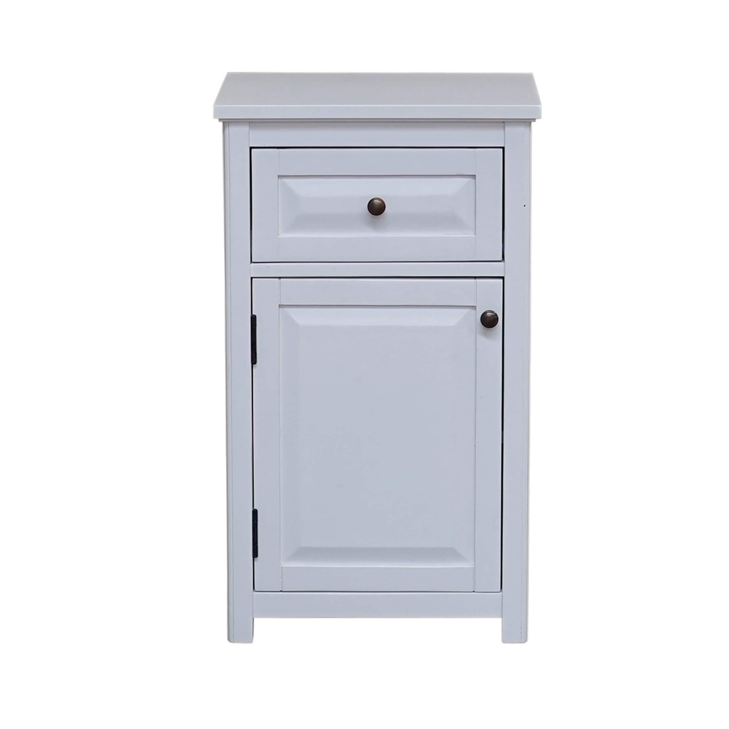 Alaterre Furniture 29"x17" Dorset Floor Bath Storage Cabinet with Drawer and Door: Hardwood Linen Tower, Adjustable Shelf