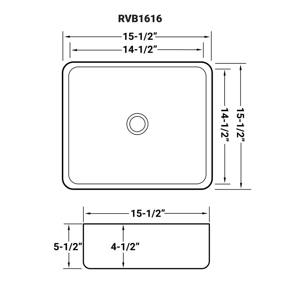 White Ceramic Square Above-Counter Vessel Sink