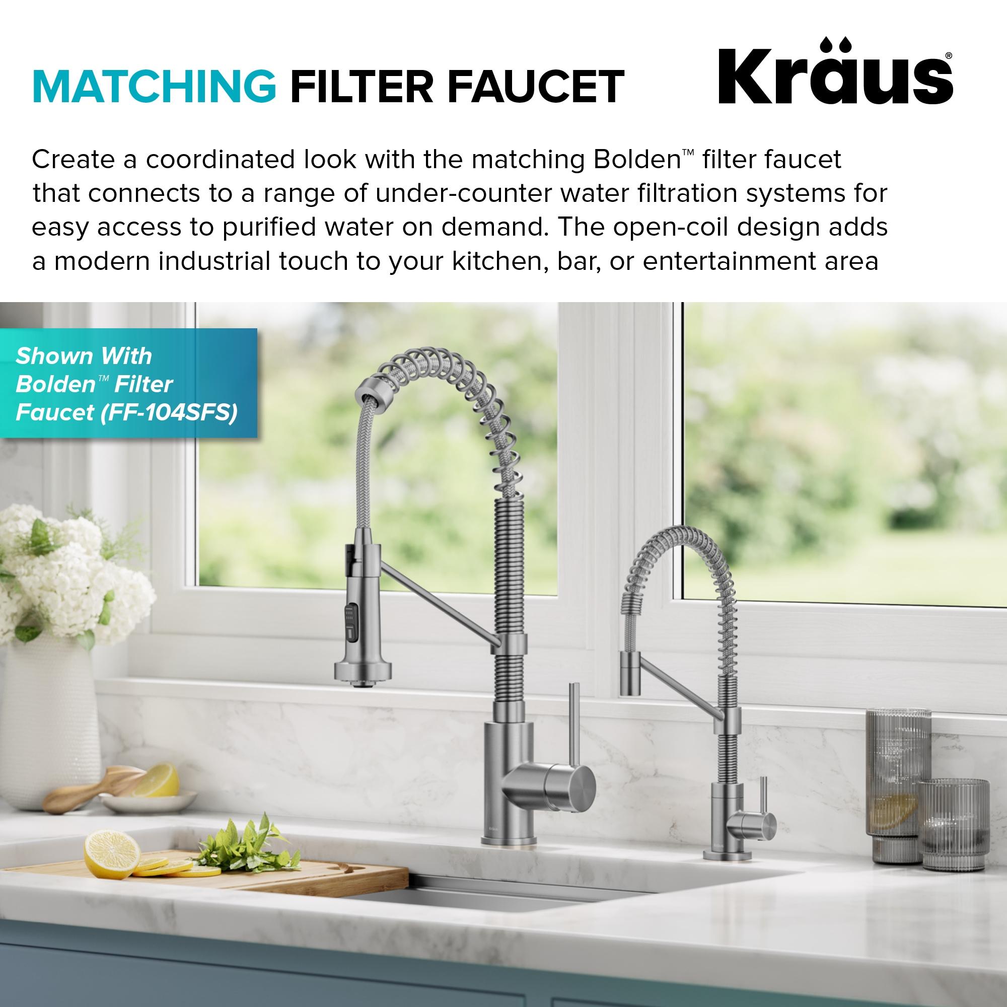 KRAUS Bolden Commercial Style 2-Function Single Handle Pull Down Kitchen Faucet