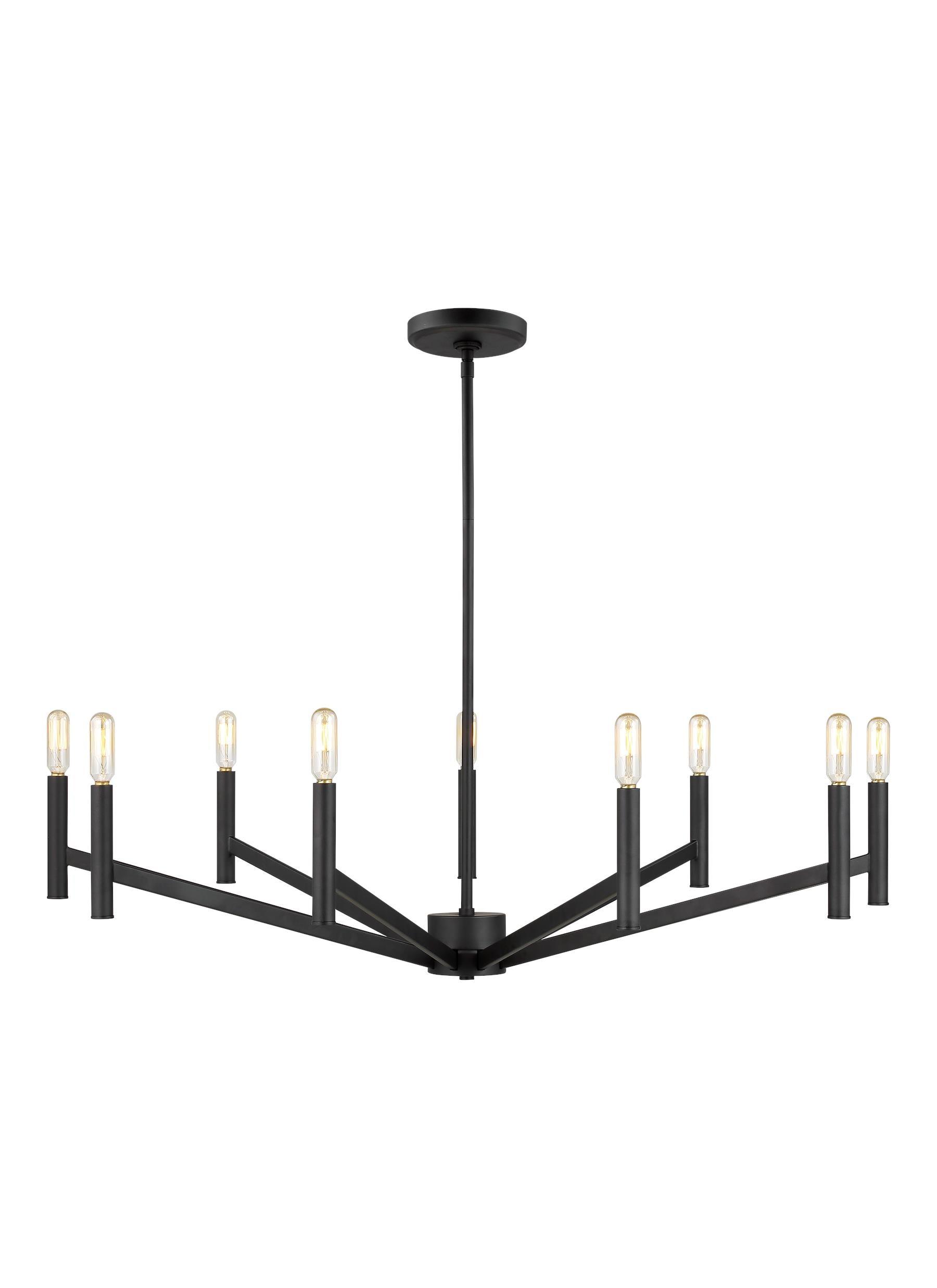 Midnight Black 9-Light Modern Steel Chandelier