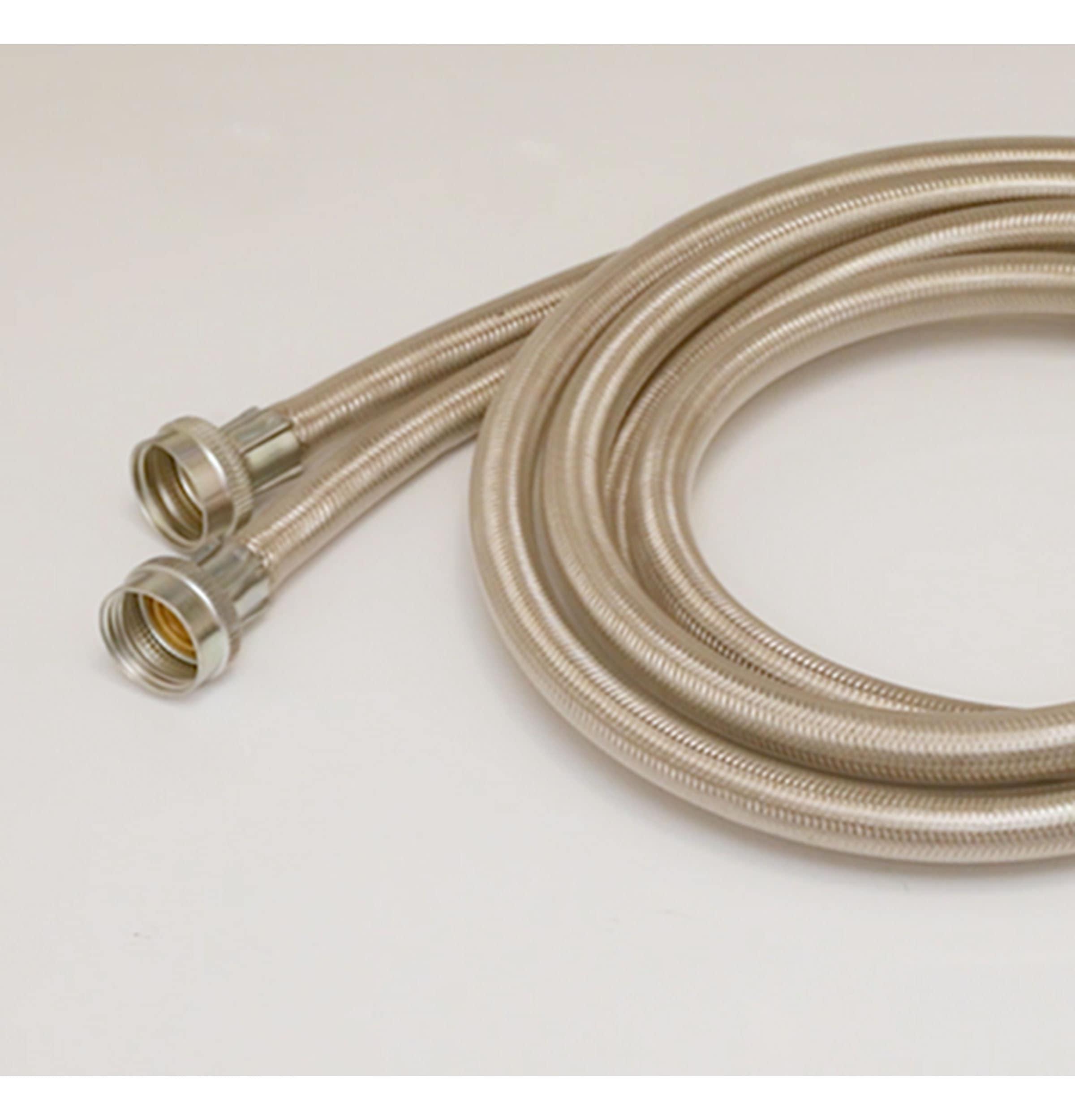 GE WX14X10011 Washing Machine Universal 6’ Stainless Steel 90° Elbow – 2 Hose Package