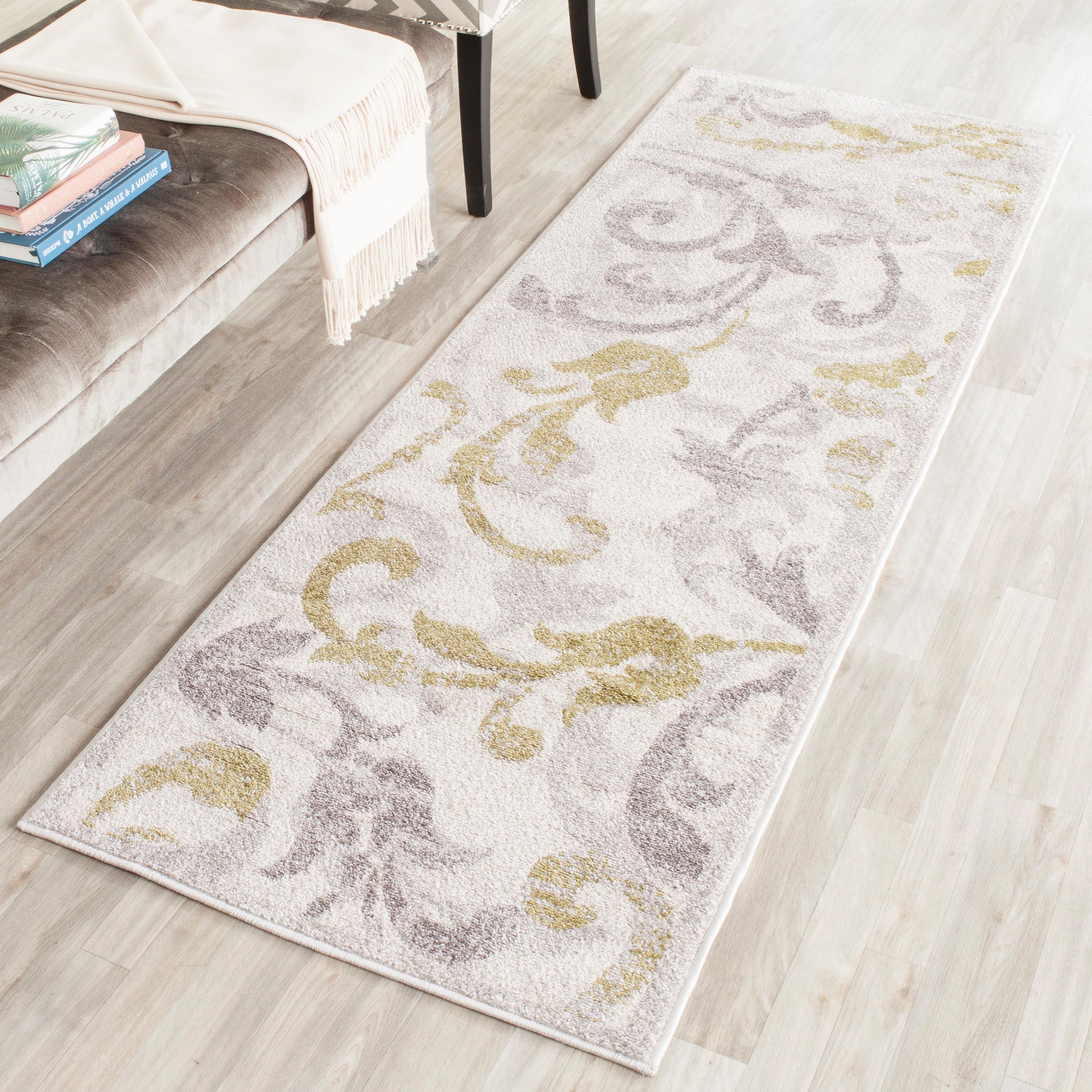 Amherst AMT428 Power Loomed Indoor Runner Rug - Ivory/Light Grey - 2'3"x9' - Safavieh