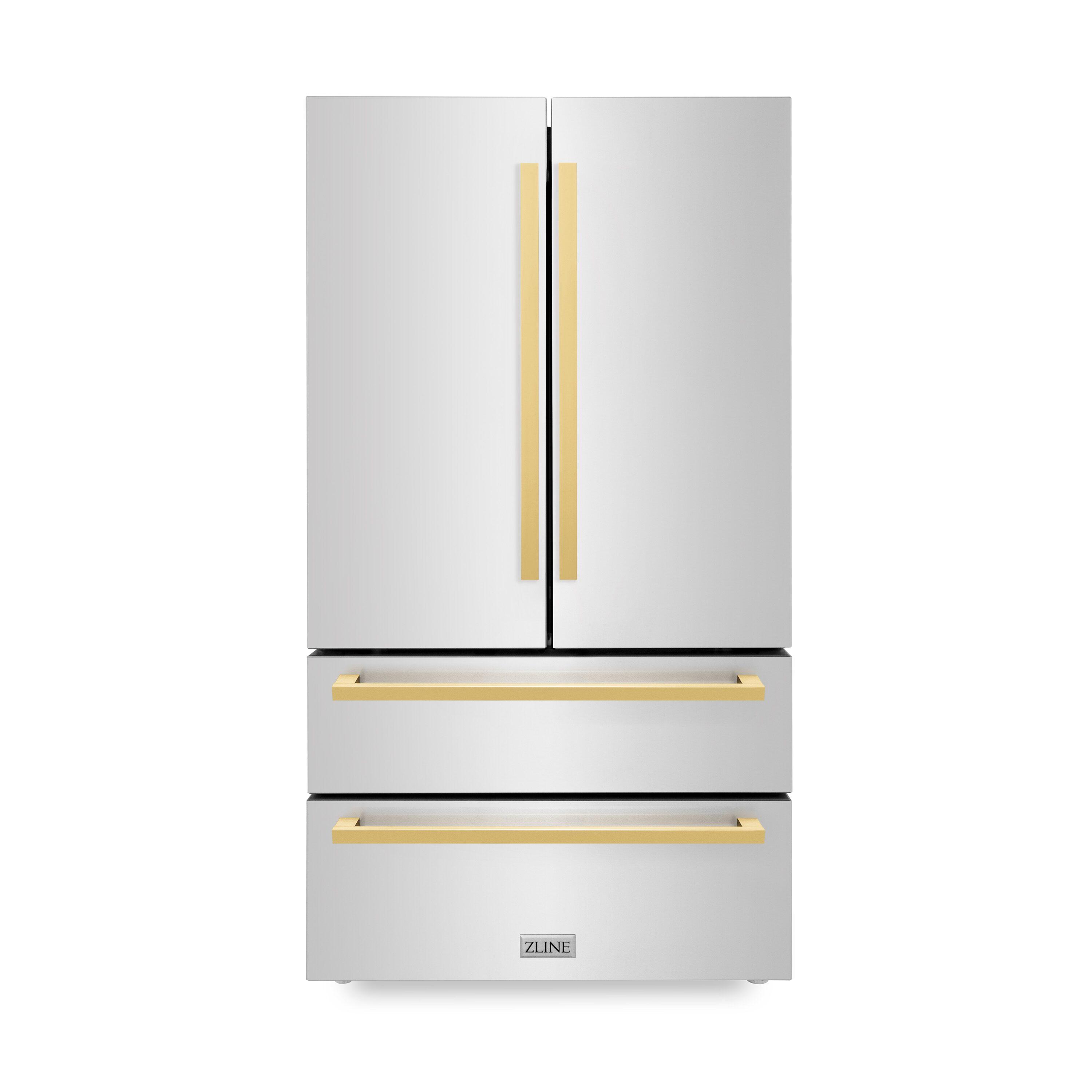 ZLINE Autograph Edition 36 in. Counter-Depth Refrigerator w/ Gold Handles