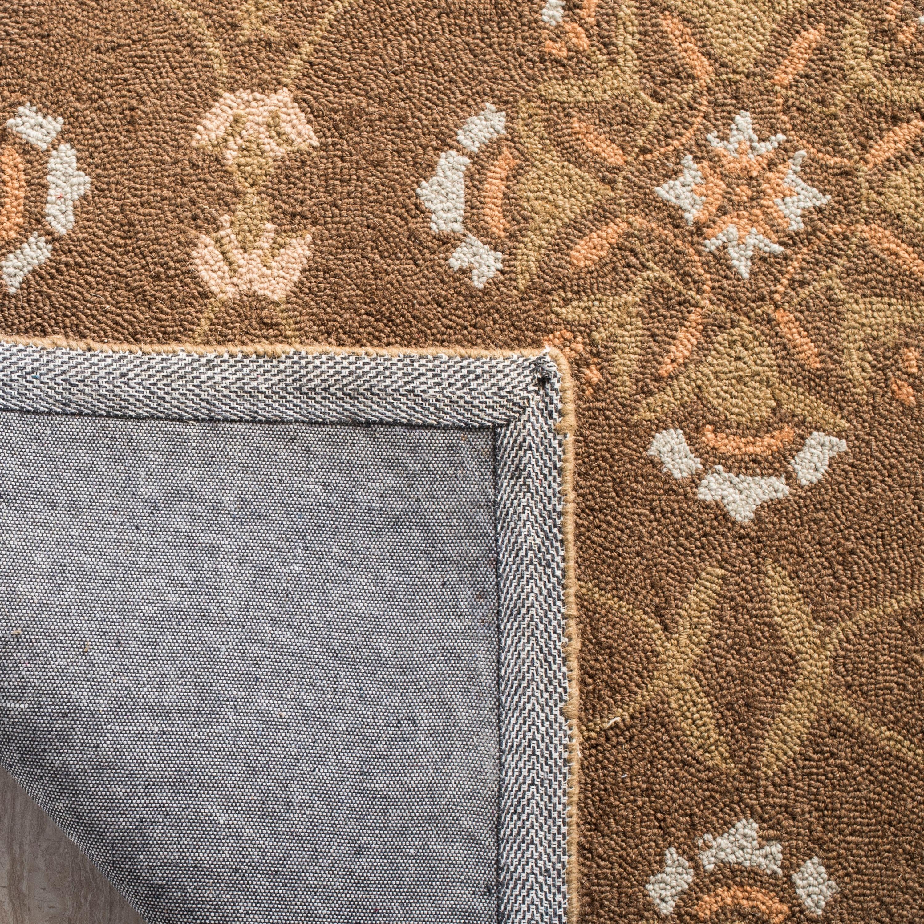 SAFAVIEH Chelsea Jamison Geometric Wool Area Rug, Brown/Green, 6' x 9'