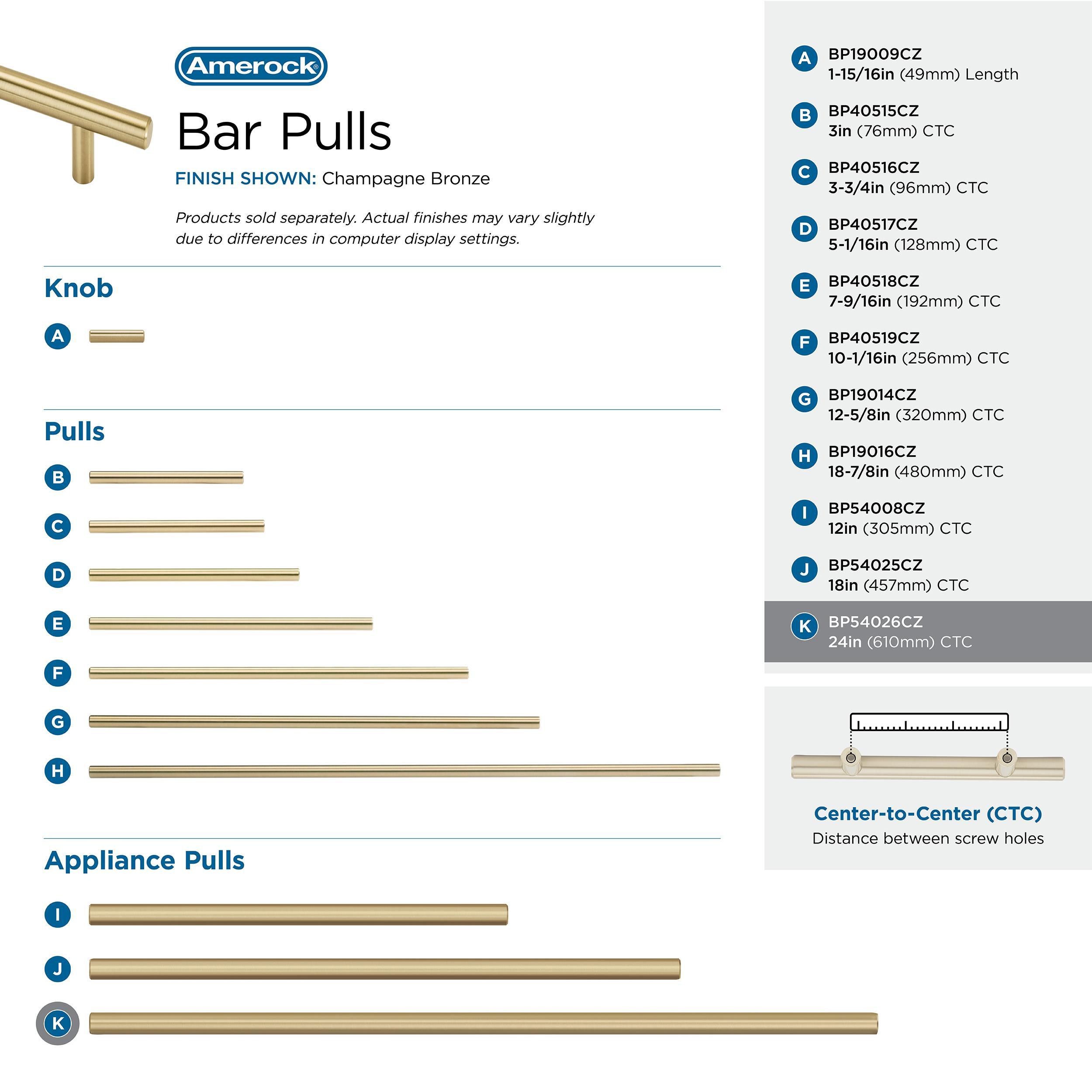 Bar Pulls 24" Center to Center Appliance Pull