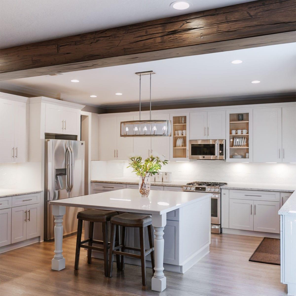 6 in. x 4 in. x 12 ft. 3-Sided (U-Beam) Hand Hewn Premium Aged Faux Wood Ceiling Beam