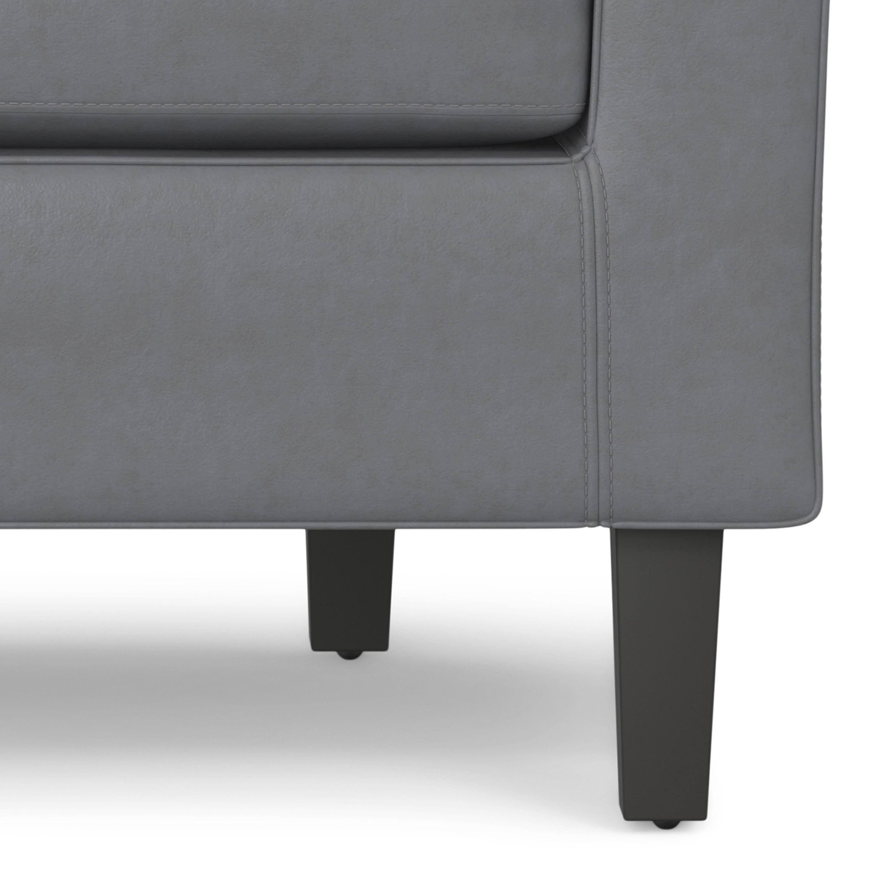 Austin 30 inch Wide Contemporary Tub Chair in Stone Grey Vegan Faux Leather