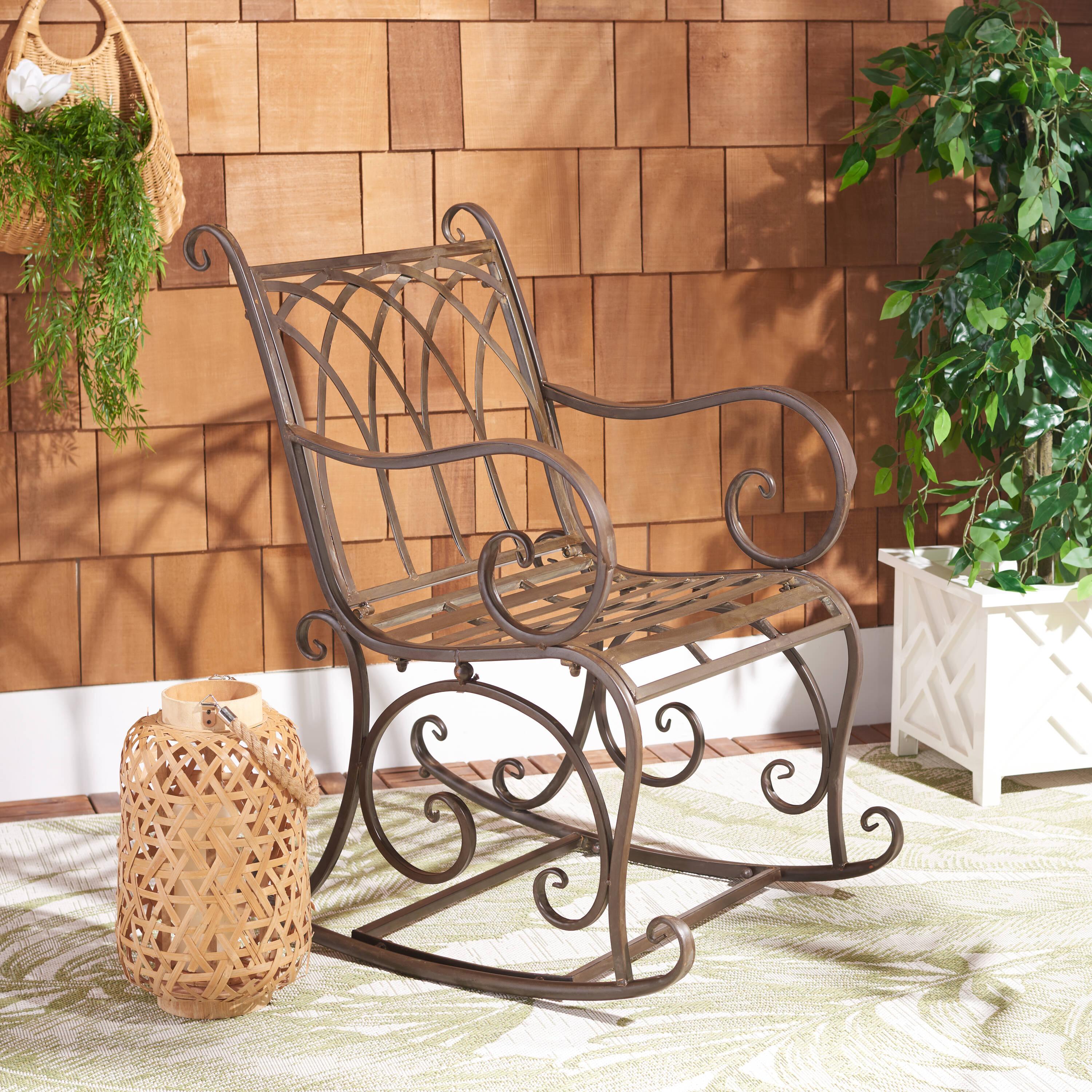 Medrano Rocking Chair Indoor/Outdoor - PAT5030 - Rustic Brown - Safavieh