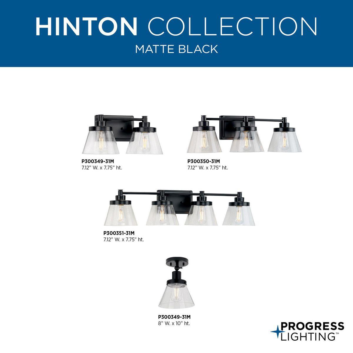 P350199-163-Progress Lighting-Hinton - 1 Light Flush Mount-Vintage Brass Finish