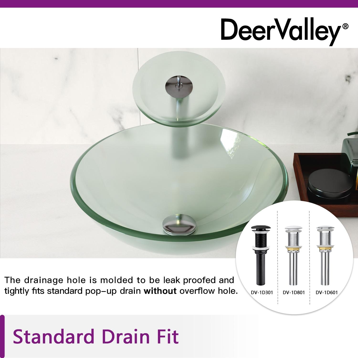DeerValley Symmetry 16.5'' Circular Glass Vessel Bathroom Sink