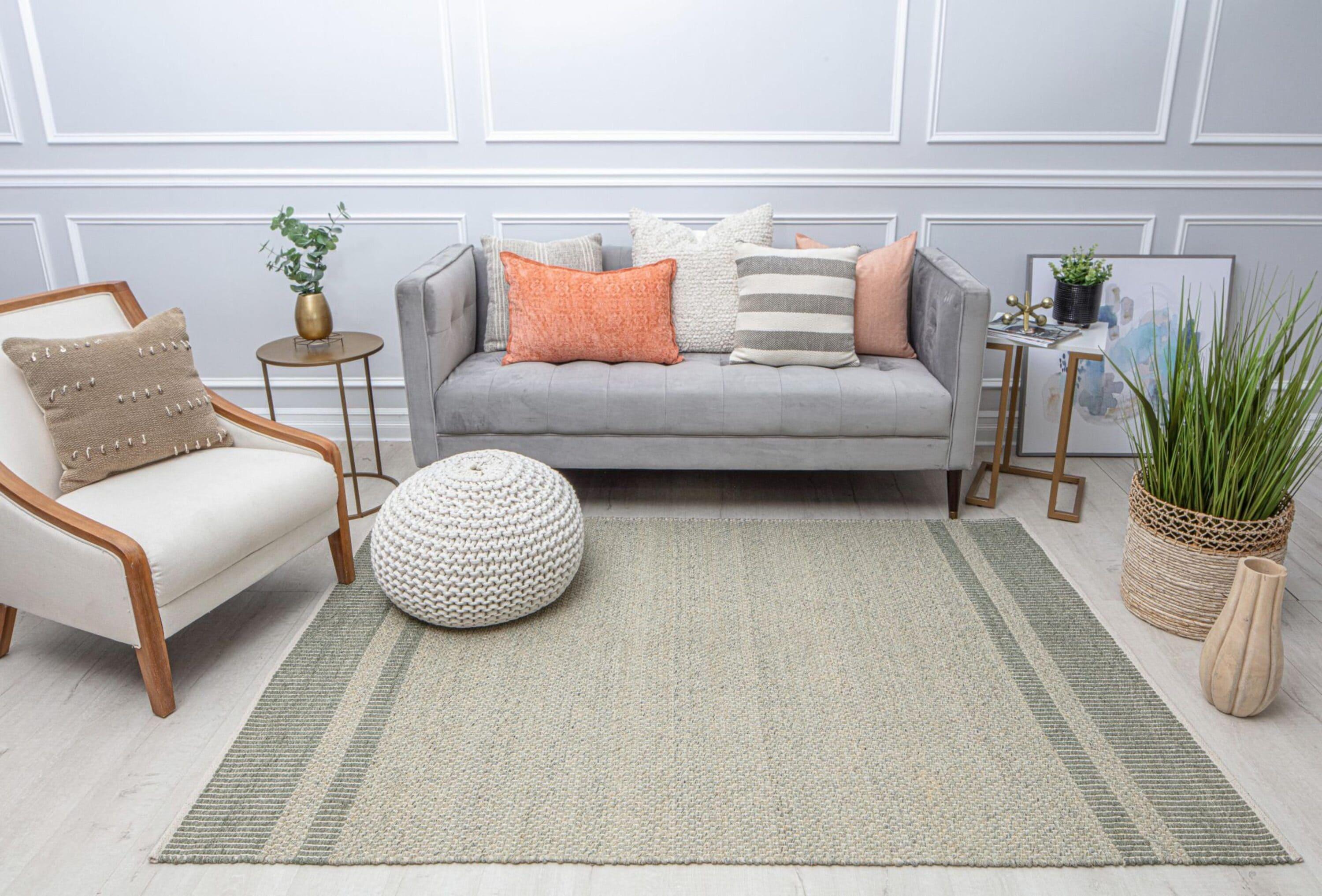 Rugs America Daphne DN10A Farmhouse Border Area Rug for Dining Room Rug Neutral Rug Living Room Rug Kitchen, 8'x10'
