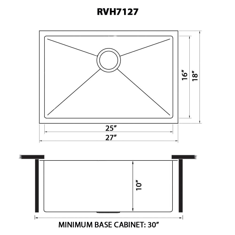 Ruvati Bar Prep Sink Narrow Trough Undermount 16 Gauge Stainless Steel Single Bowl