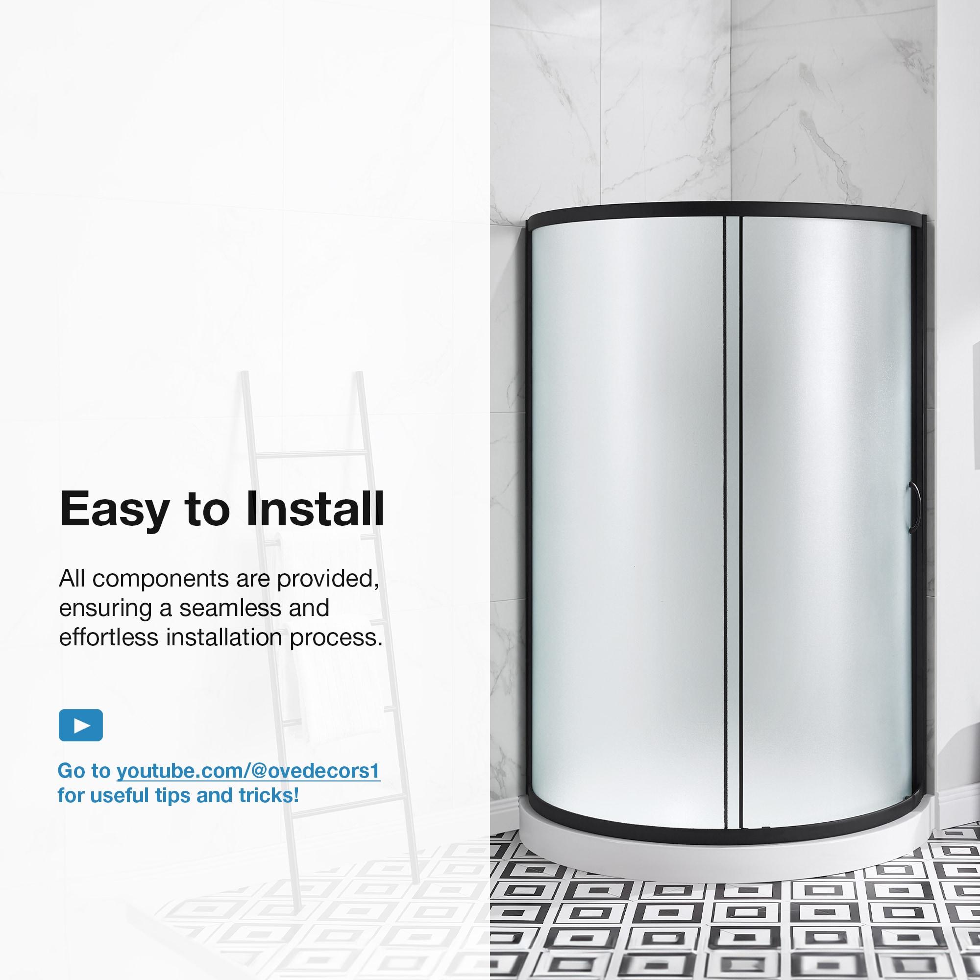 OVE Decors Breeze 40 in. Round Shower Kit w/ Frosted, Base