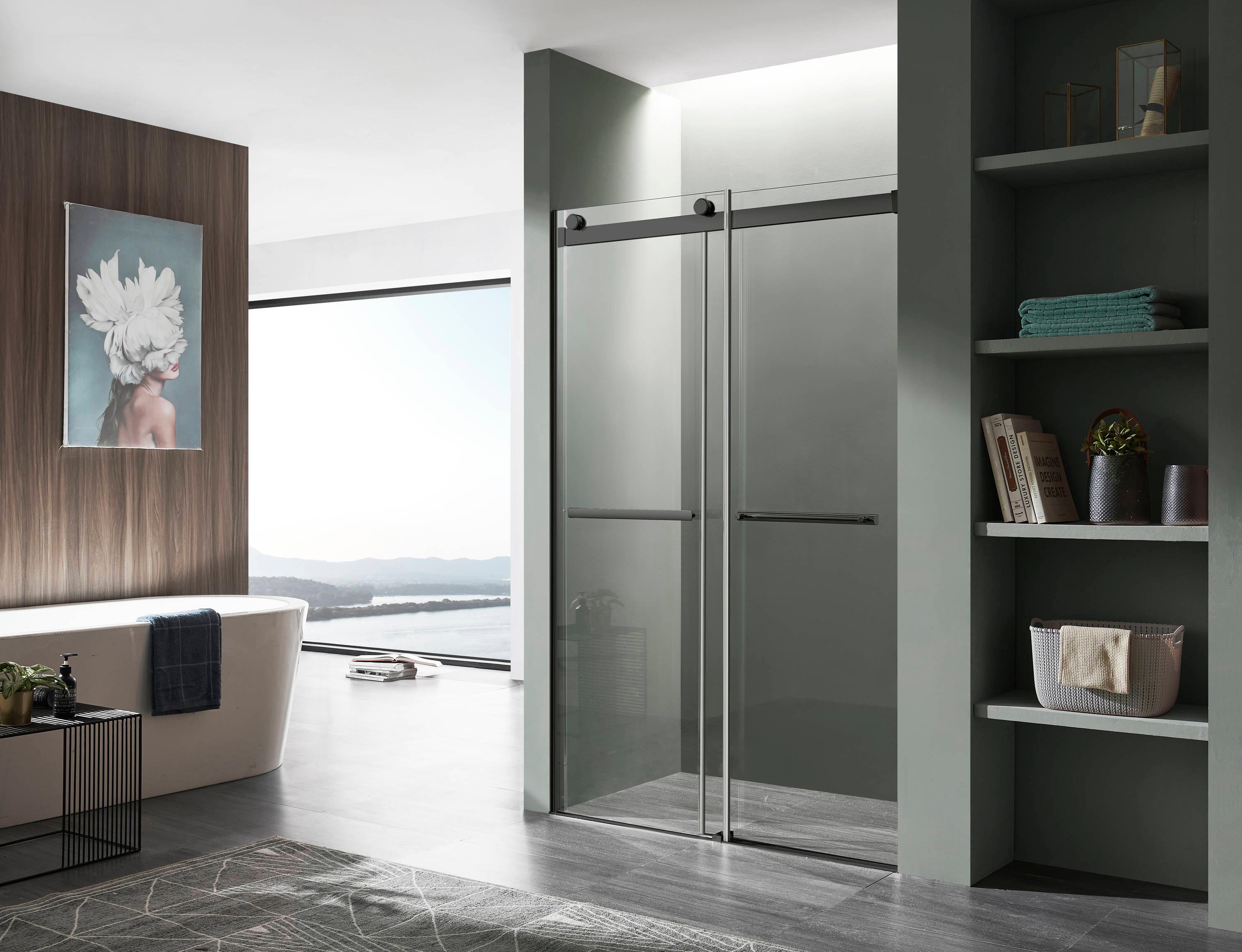 Kahn 60" W x 76" H Double Sliding Frameless Shower Door