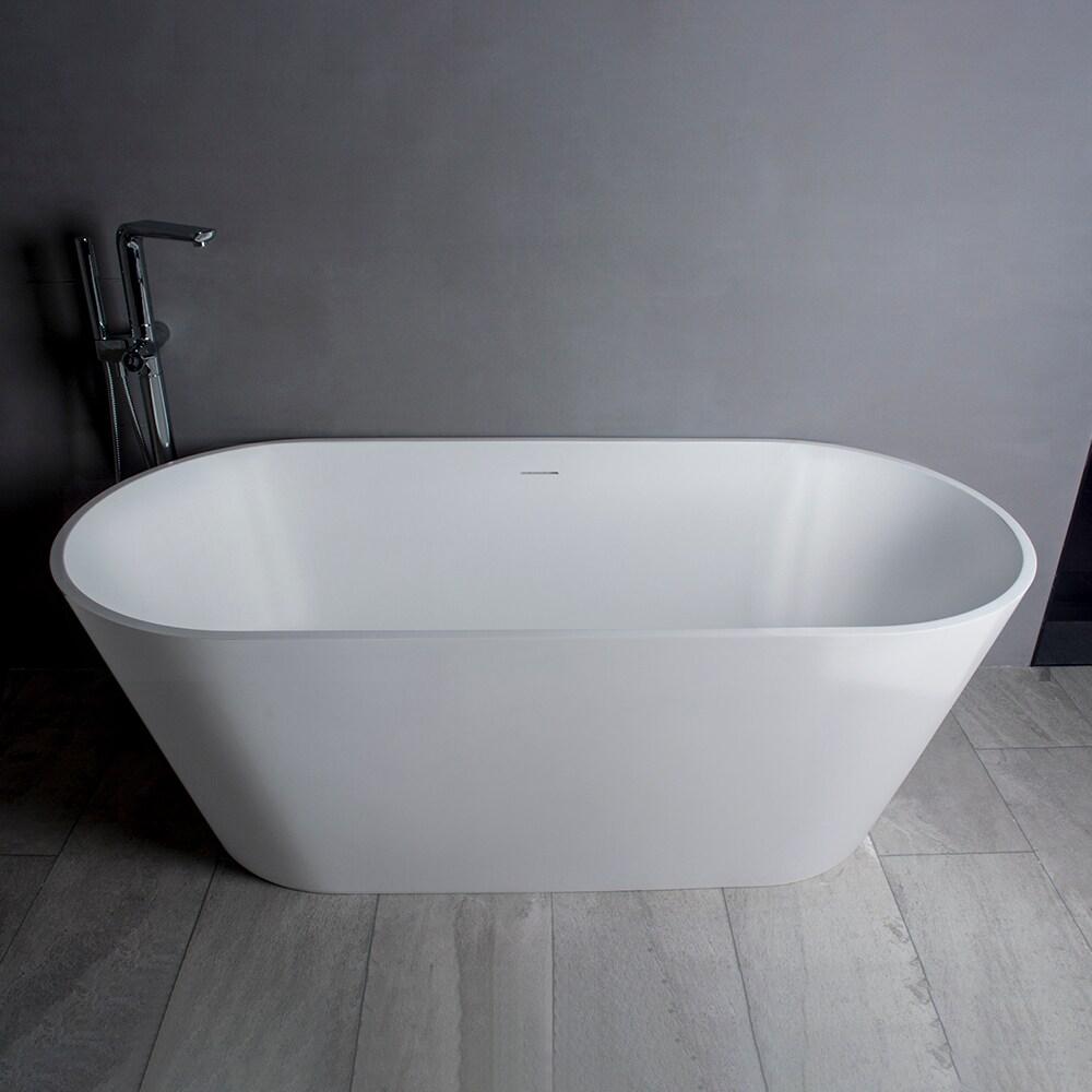 65" x 30" Freestanding Soaking Solid Surface Bathtub