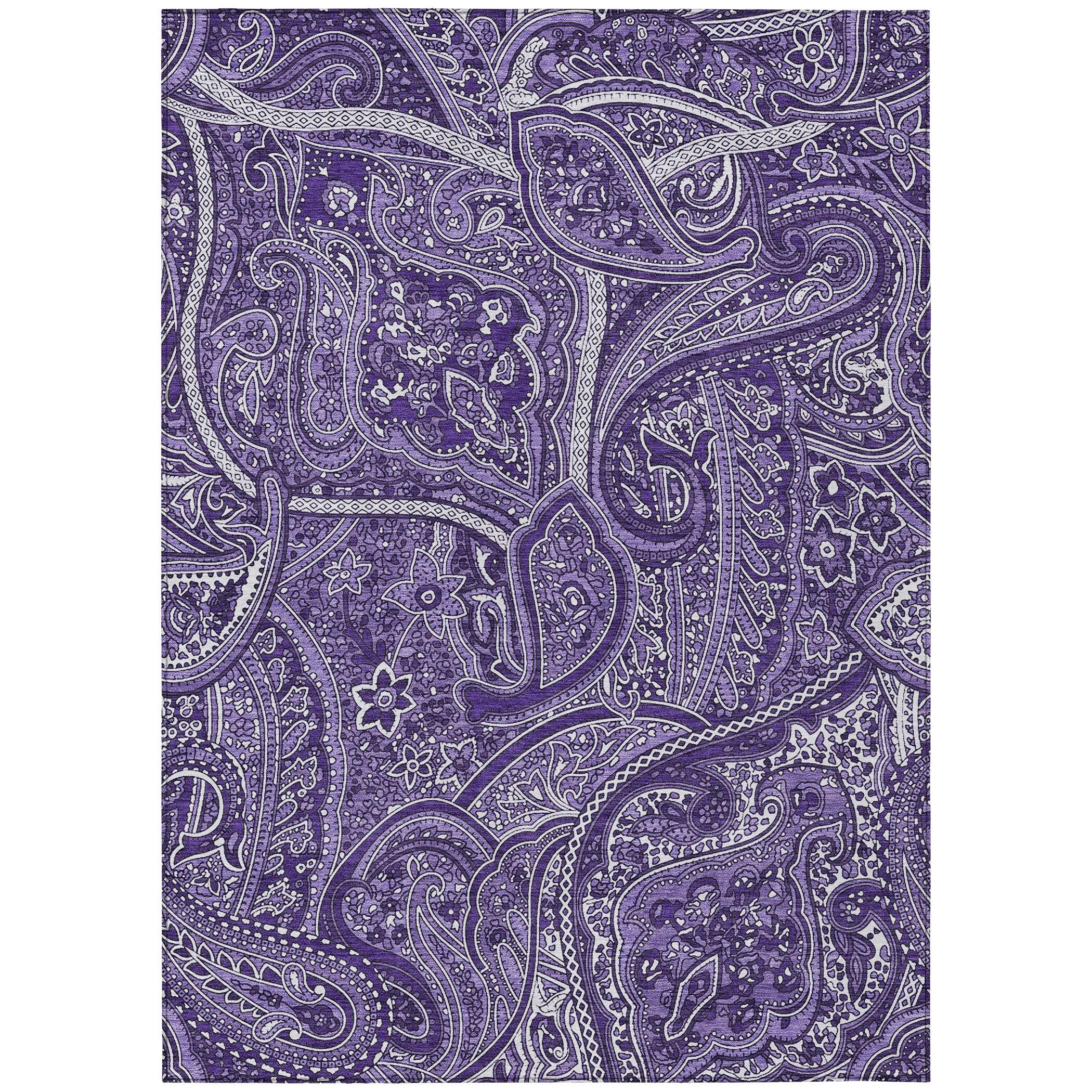 Chantille Purple Paisley 8' x 10' Indoor Outdoor Area Rug