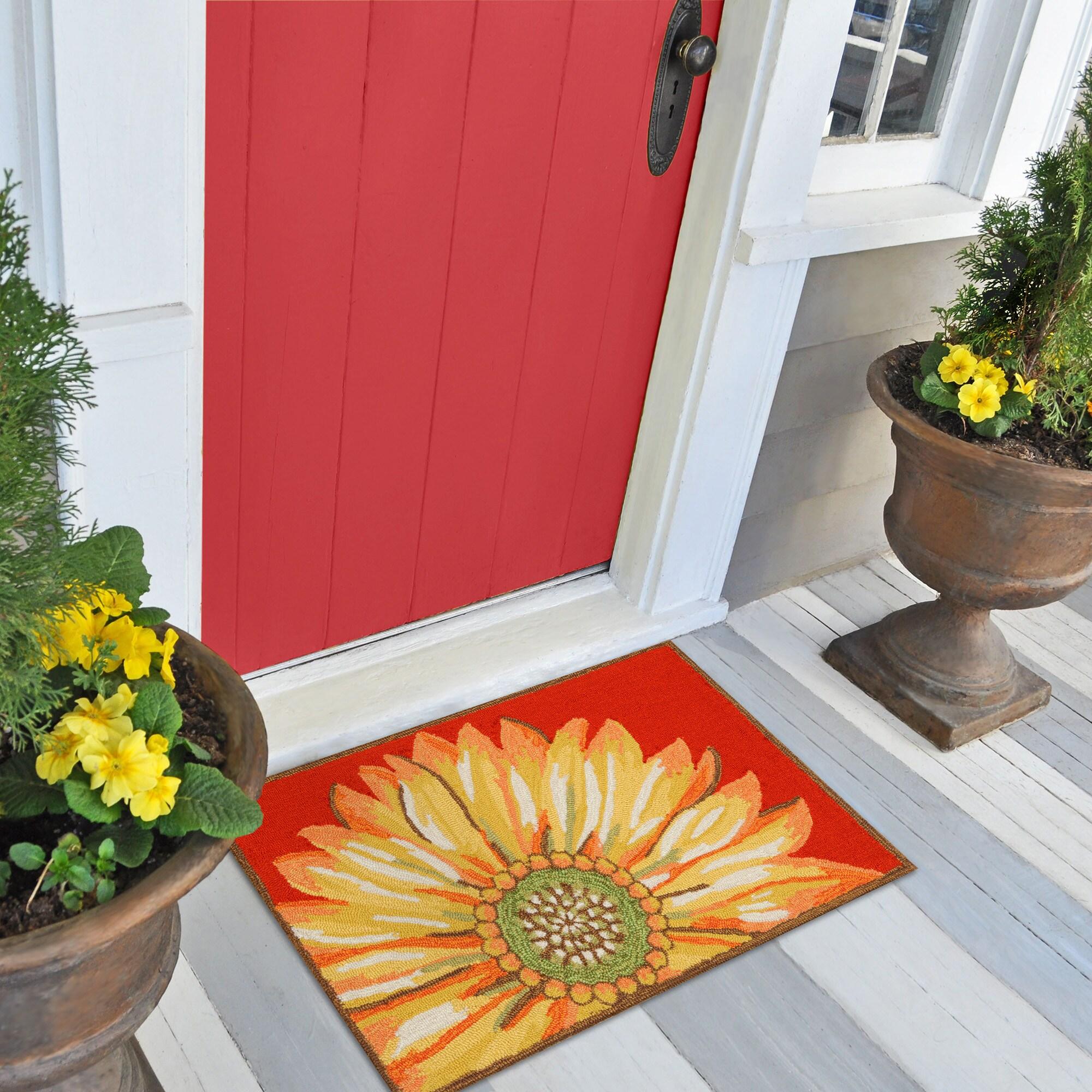DBK Frontporch Sunflower Indoor/Outdoor Rug Yellow/Orange