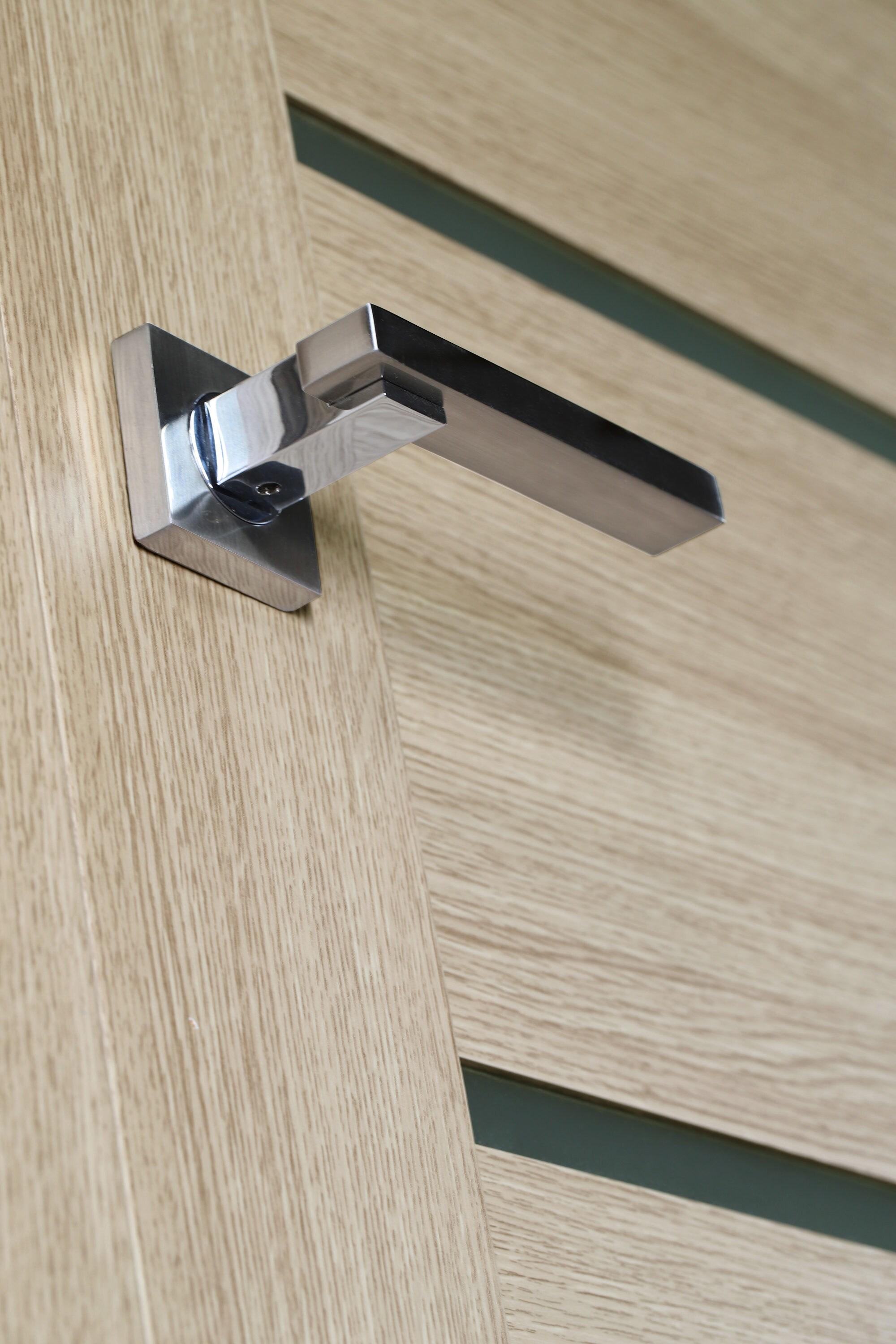 Belldinni Alba Solid Manufactured Wood and Glass Paneled Wood Finish Standard Door Slab