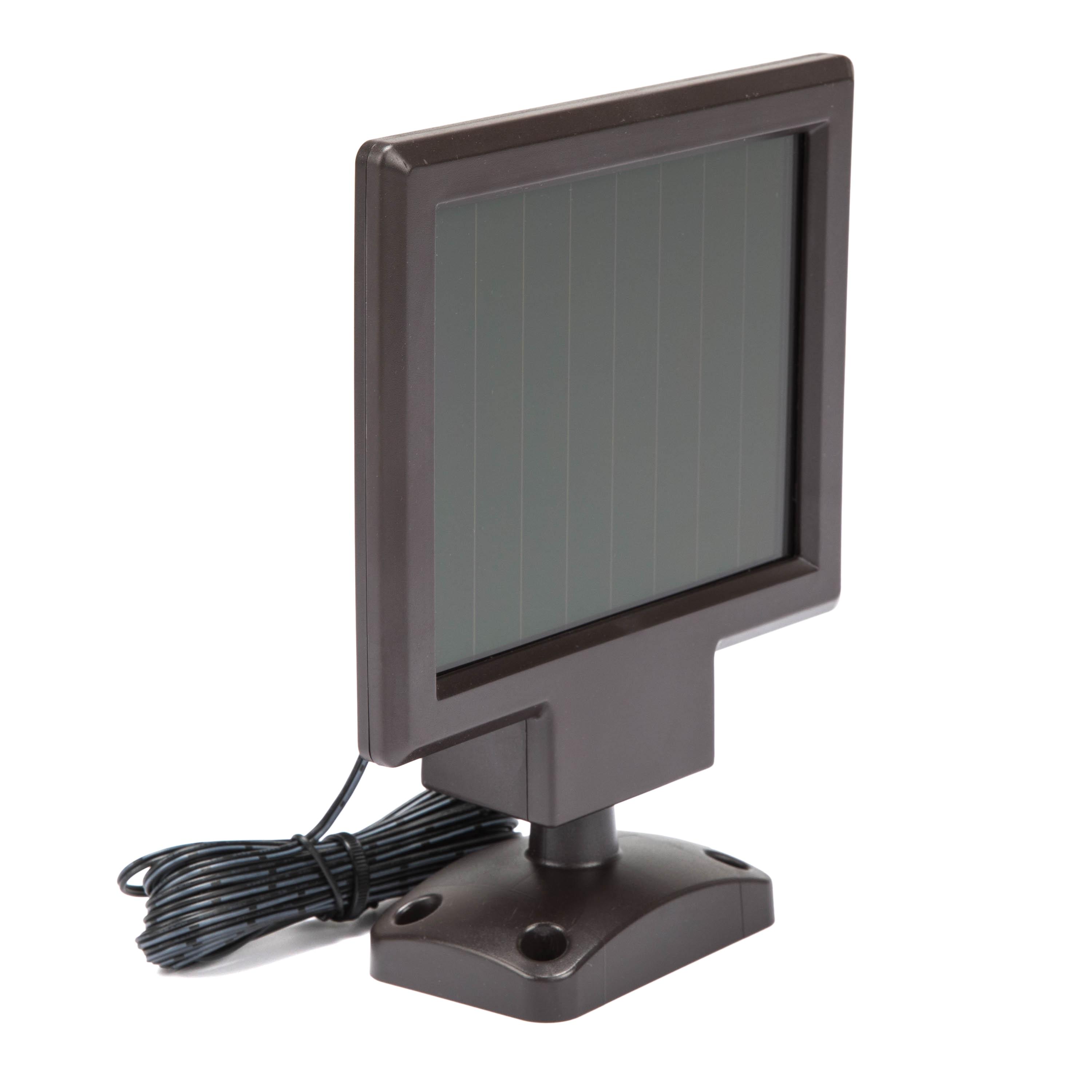 Utilitech 110-Degree 1-Head Bronze Solar Powered Integrated LED Motion-Activated Flood Light with Timer