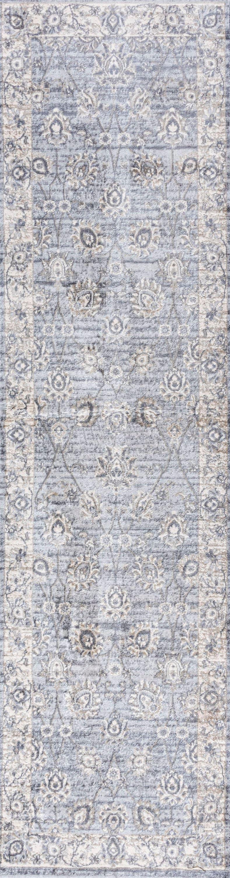 2' X 10' Modern Persian Vintage Moroccan Traditional Runner Rug, Light Gray - JONATHAN Y