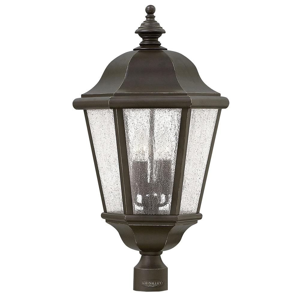 Edgewater 27.75-Inch Oil Rubbed Bronze Outdoor Lantern with Clear Seedy Glass
