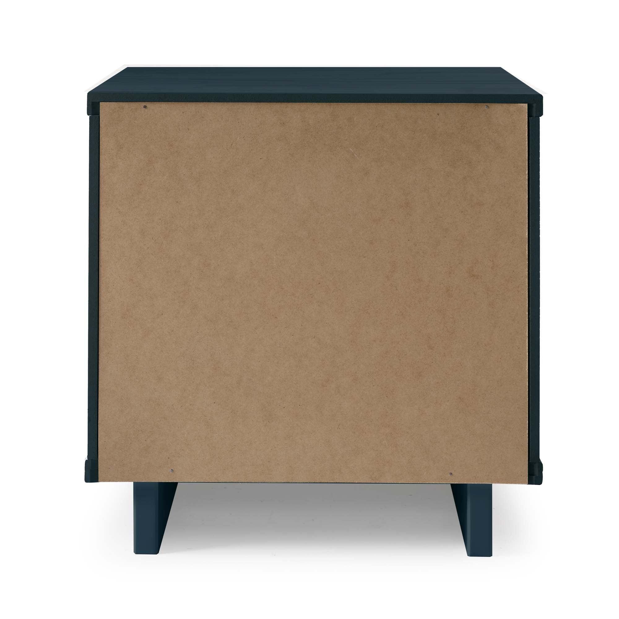 Manhattan Comfort Set of 2 Granville Nightstands with Drawer Midnight Blue: UV Finish, Soft Close, Metal Handles