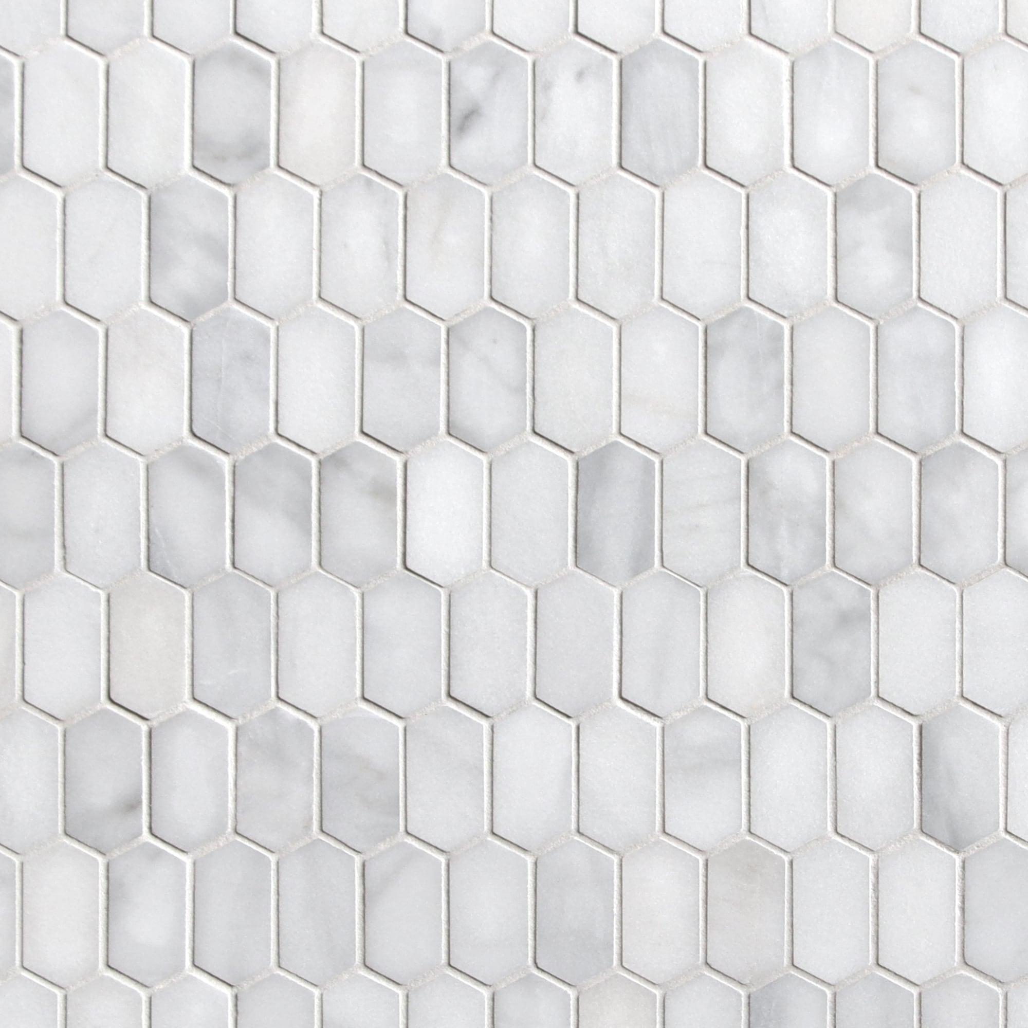 12" x 10" Natural Marble Hexagonal Mosaic Wall & Floor Tile