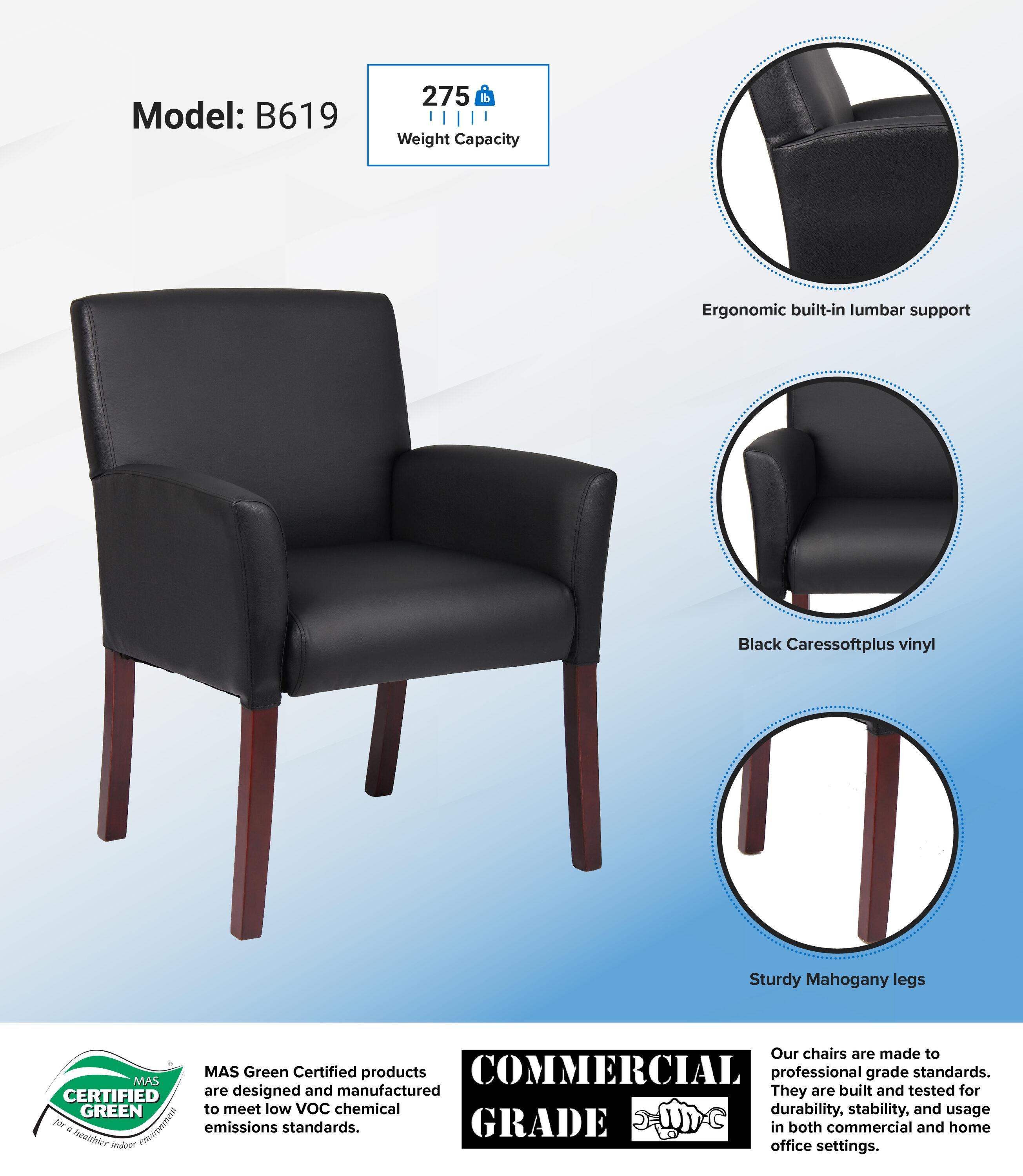 Boss Office Products Black Reception Waiting Room Chair