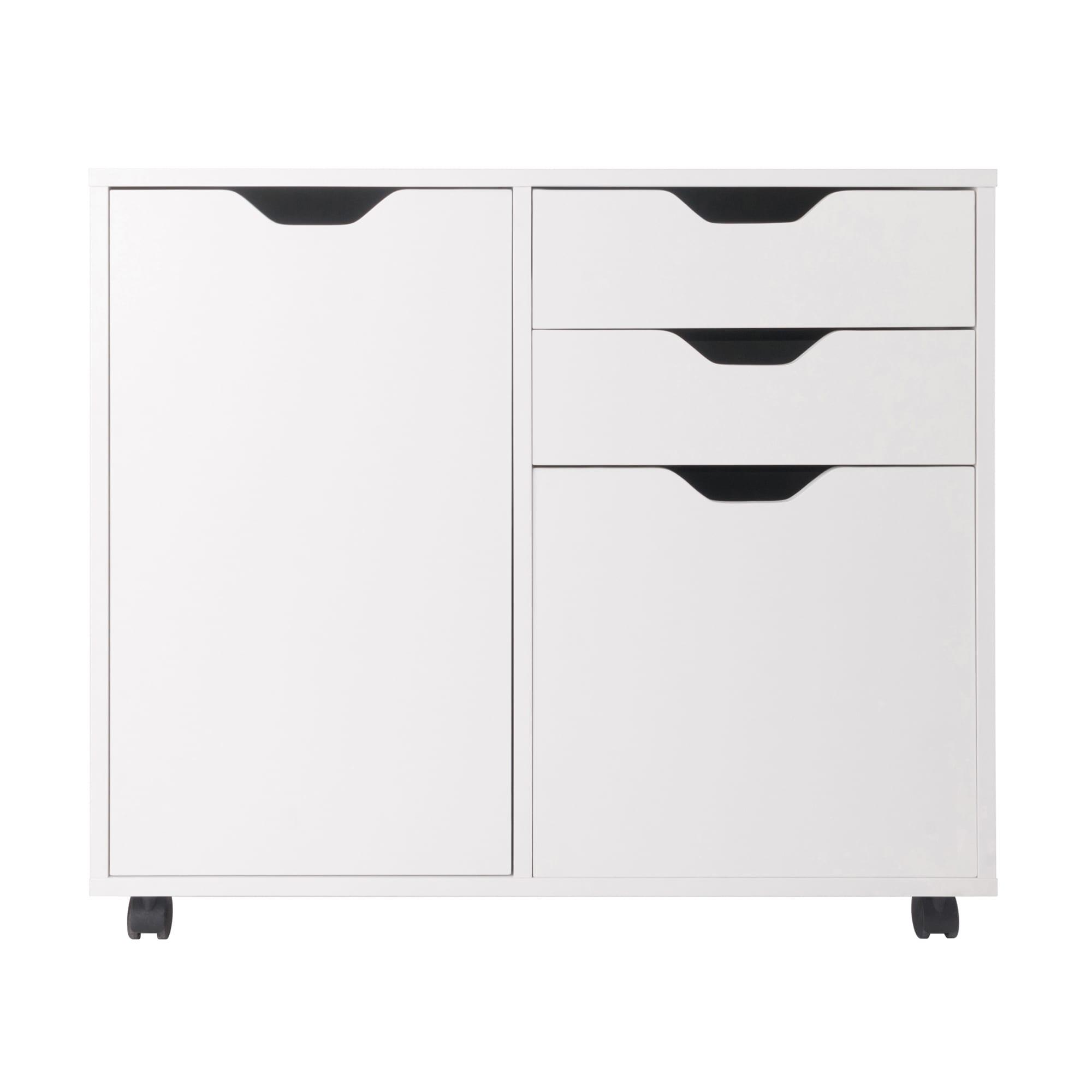 Halifax 2 Sections Mobile Filing Cabinet White - Winsome: MDF Construction, Office Storage, 2 Drawers