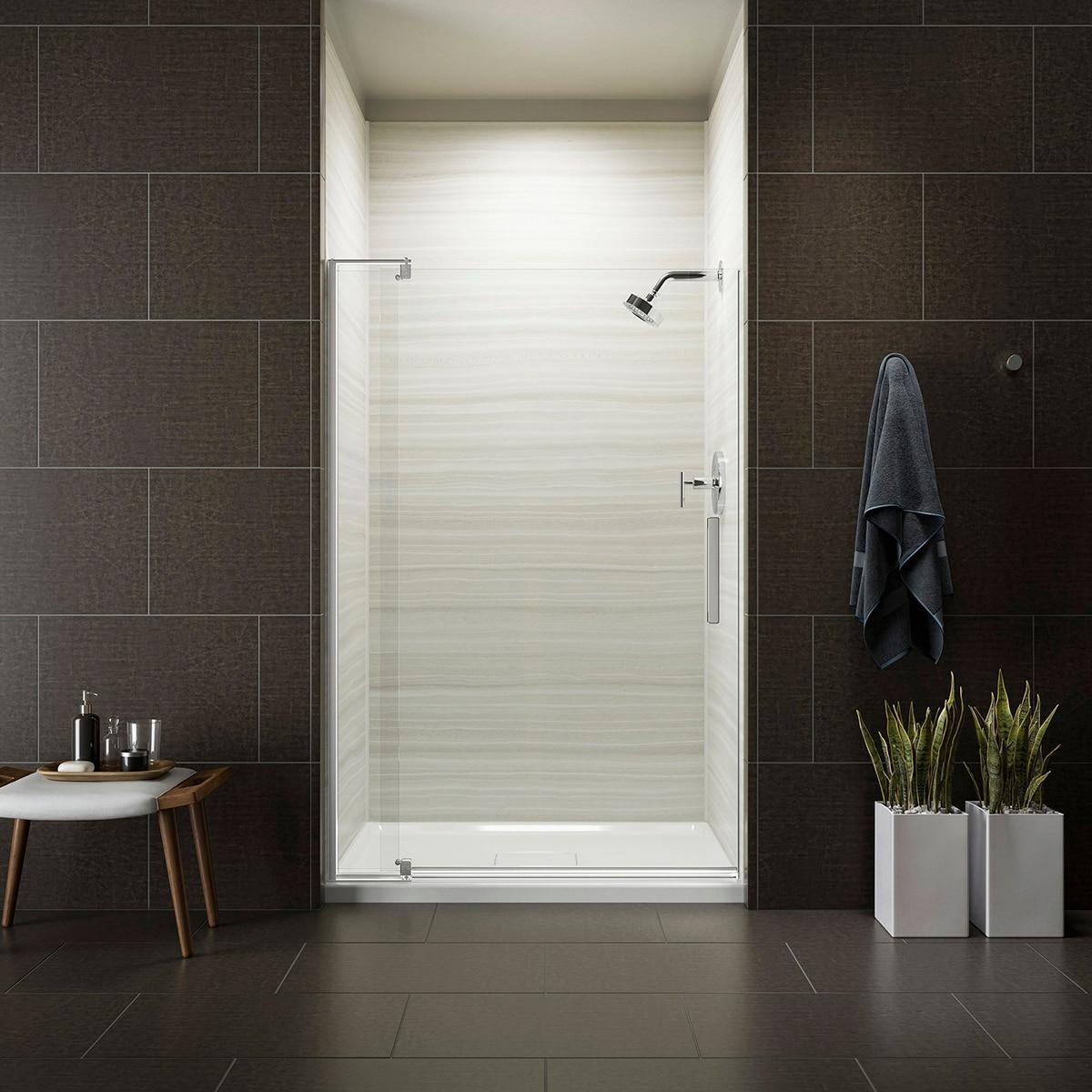 Revel 48'' x 70'' Pivot Shower Door with CleanCoat® Technology