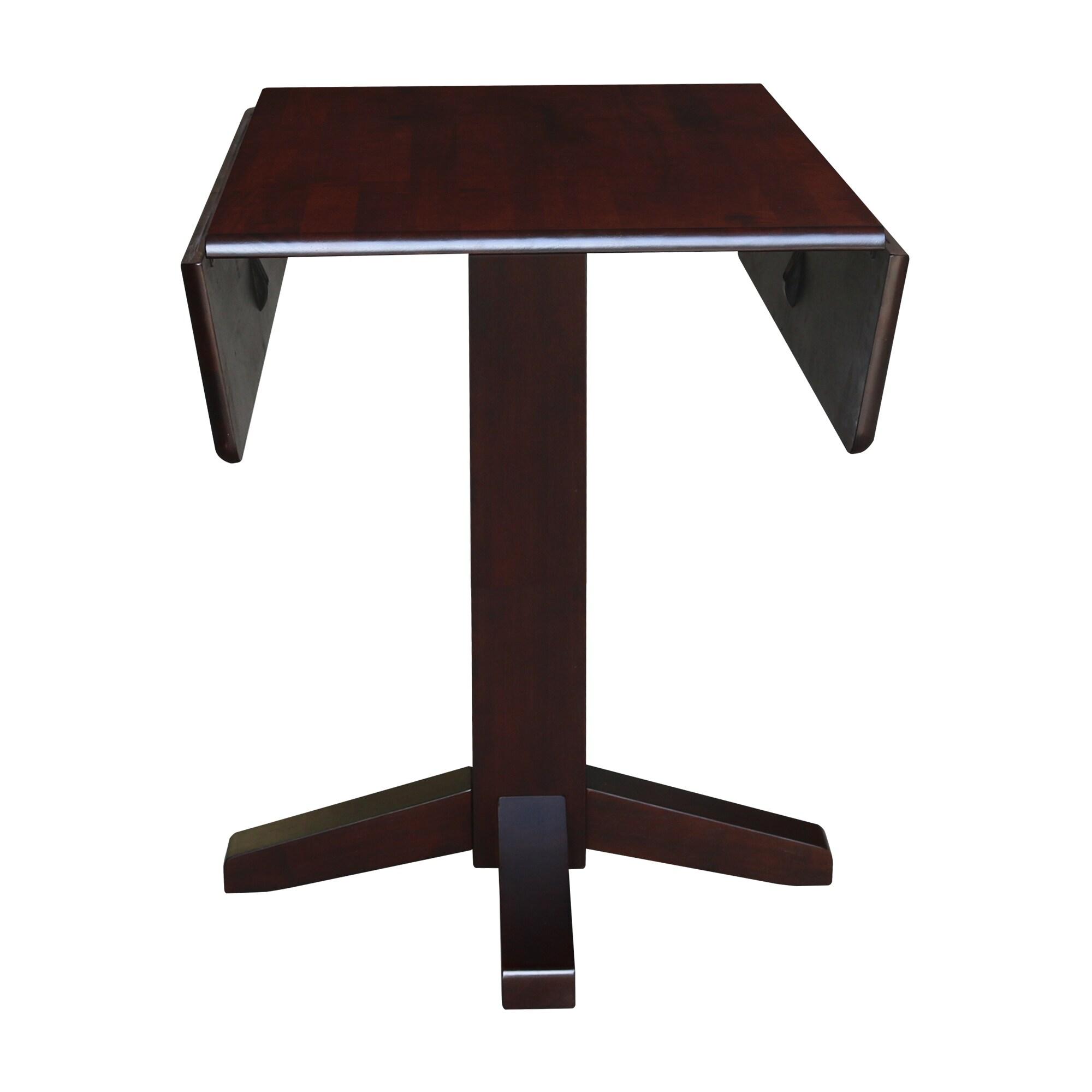 36" Sanders Square Dual Dining Table Rich Mocha - International Concepts: Solid Wood, 4-Seater Kitchen Table