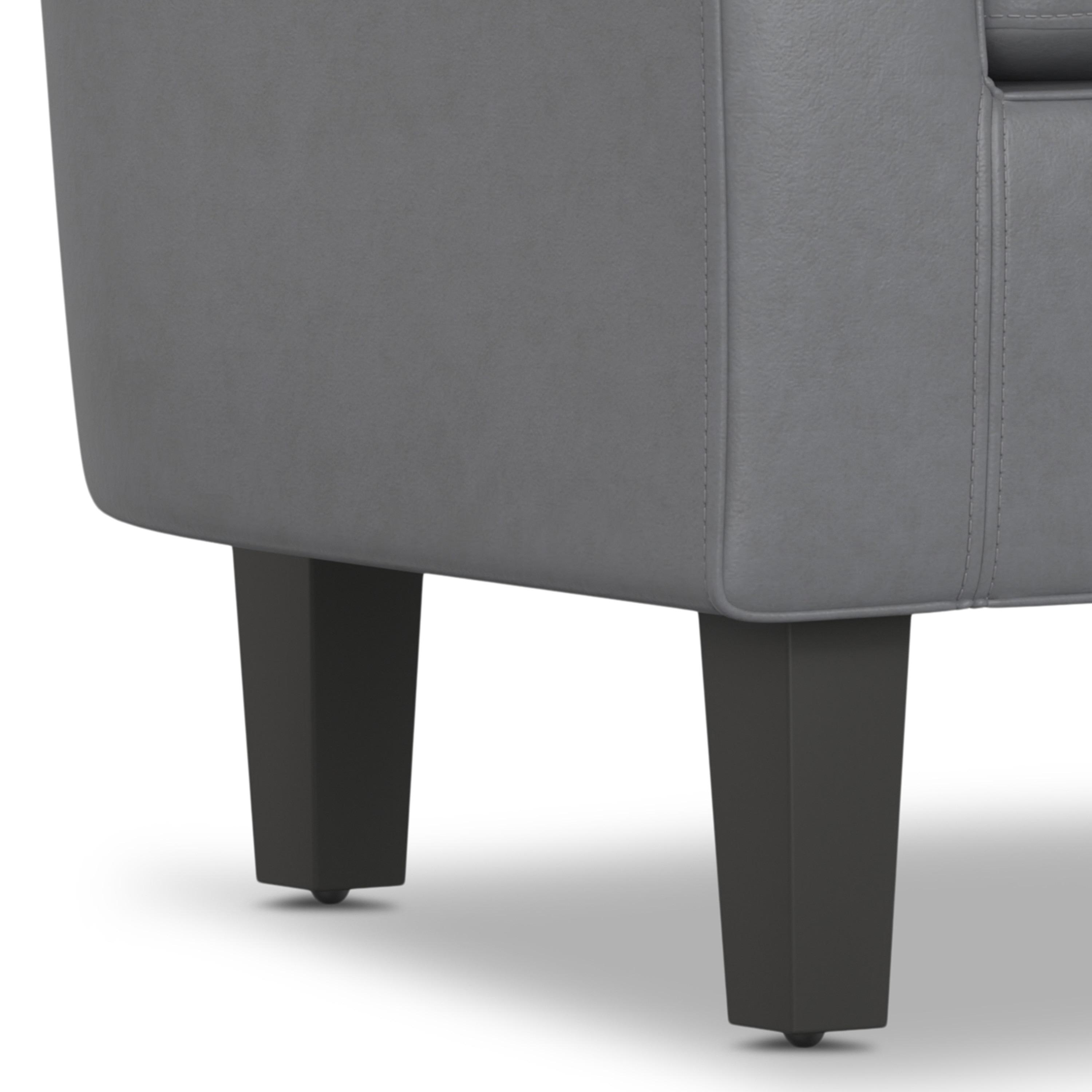 Austin 30 inch Wide Contemporary Tub Chair in Stone Grey Vegan Faux Leather