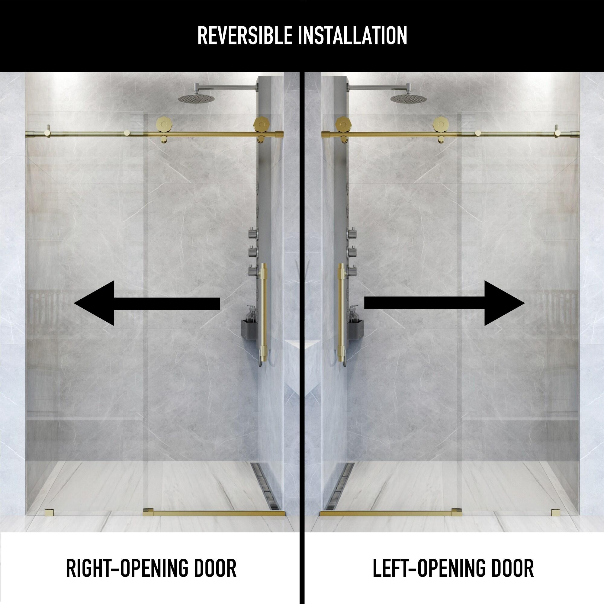 VIGO Elan Hart 68-72" W x 76" H Sliding Frameless Shower Door with 3/8" Clear Glass VG6022MGCL7276