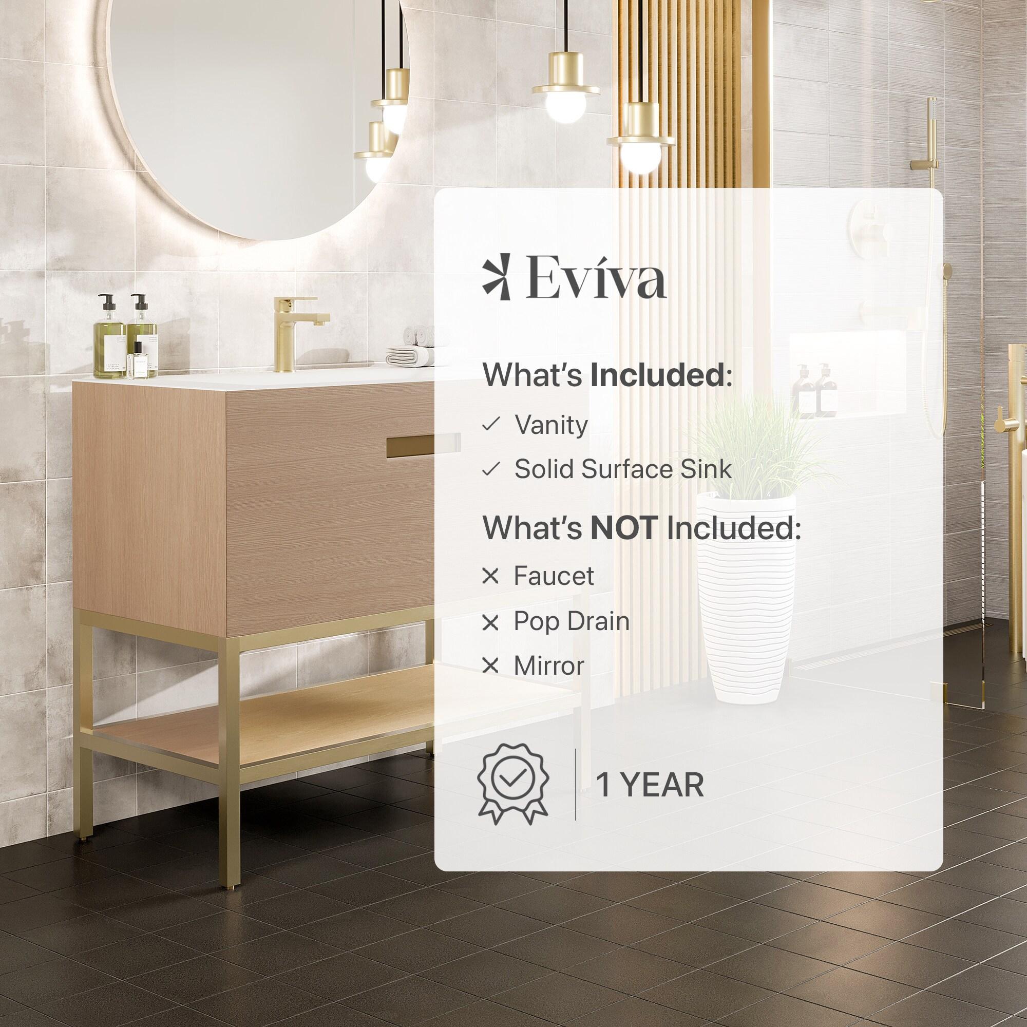 Eviva Lina 35'' Single Bathroom Vanity with Solid Surface Top