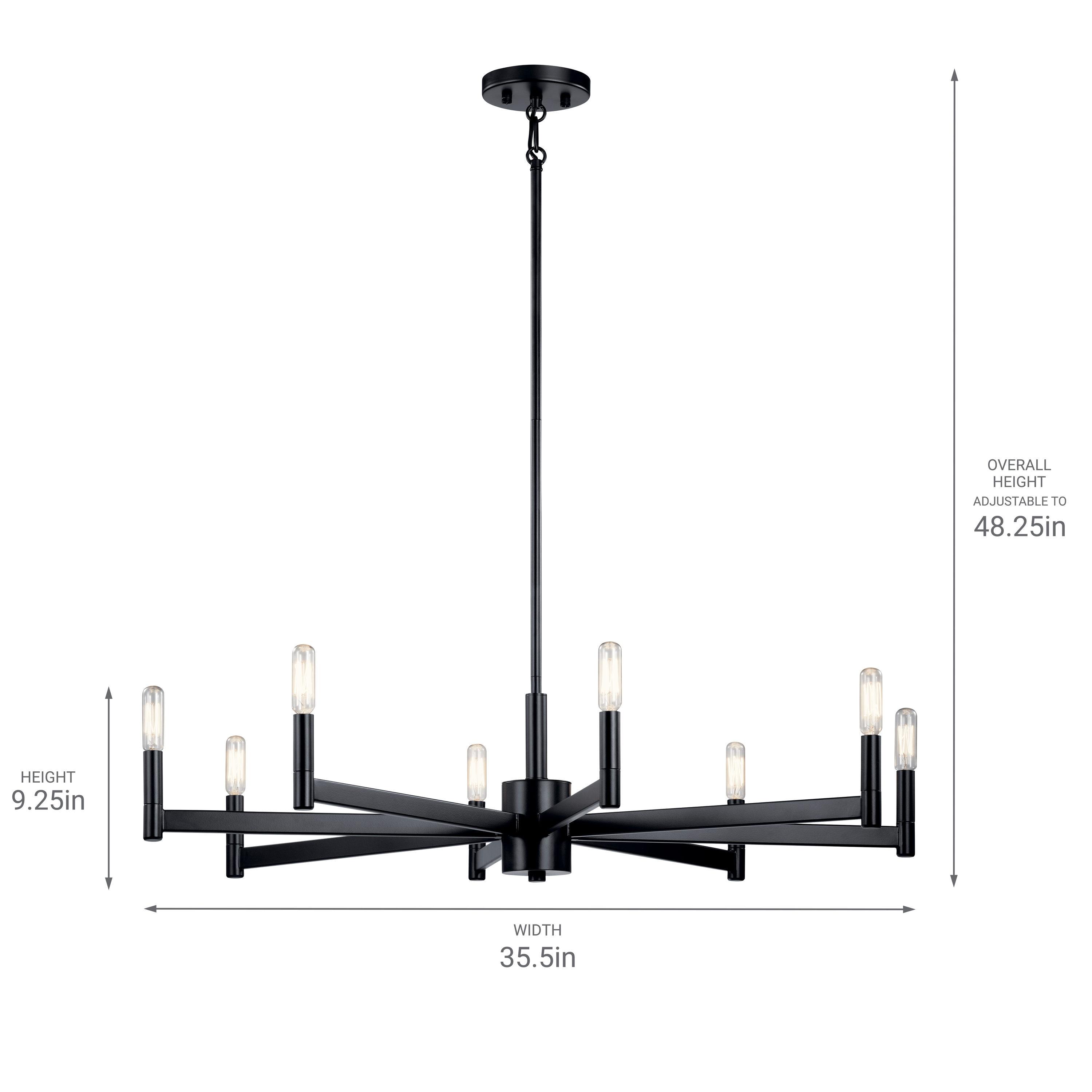 Kichler Lighting Erzo 8 - Light Chandelier in  Black