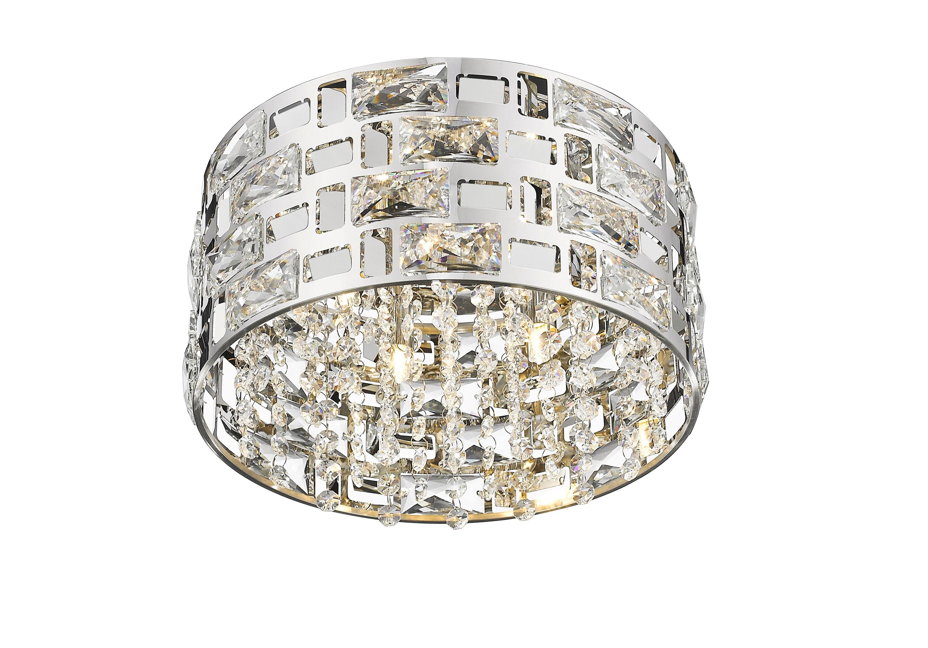 Z Lite 912F12-CH 7 x 12.25 in. Aludra 4 Light Flush Mount, Chrome
