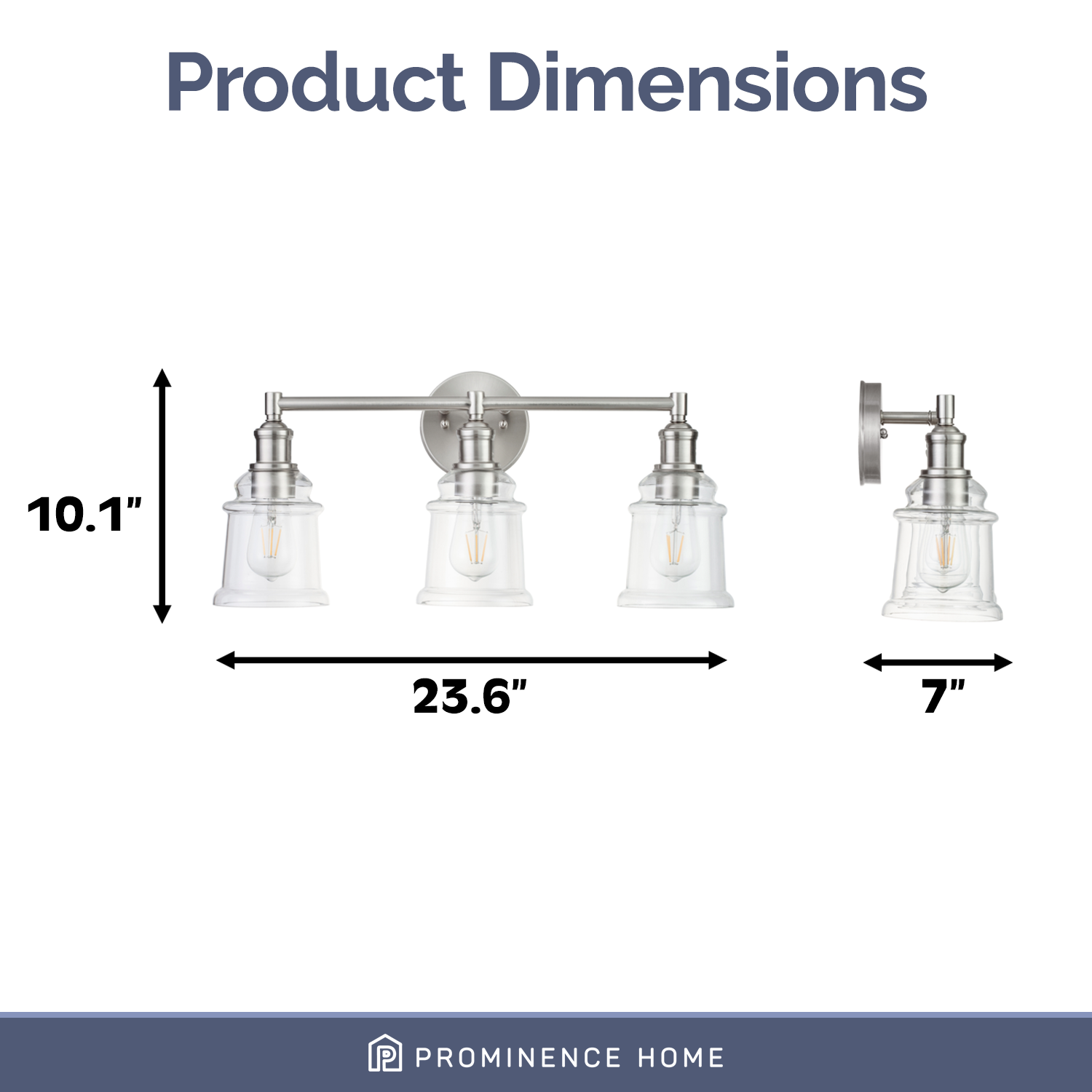 Prominence Home Eaton Ridge Three Light Vanity in Brushed Nickel
