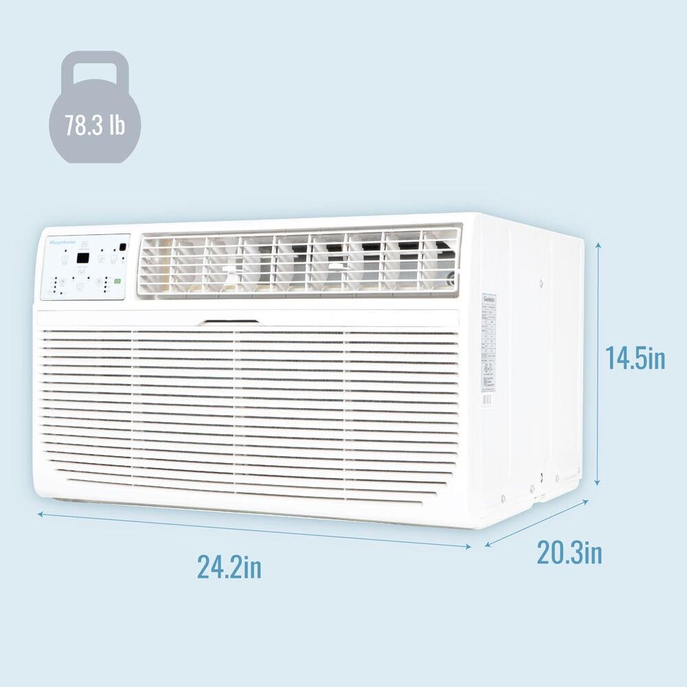 Keystone Keystone 10,000 BTU Wall Mounted Air Conditioner with Supplemental Heat and Dehumidifier Remote Control for Rooms up to 450 Sq.Ft., Quiet, High Efficiency AC