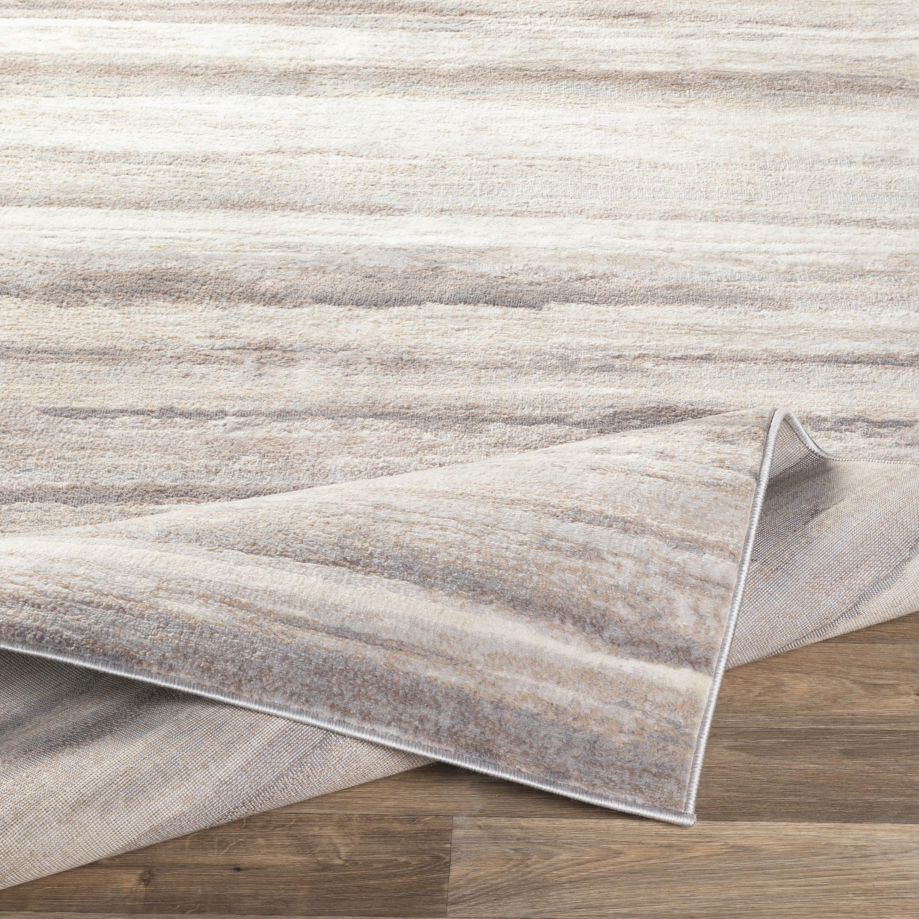 Taupe Rectangular Synthetic Easy Care Medium Pile Rug