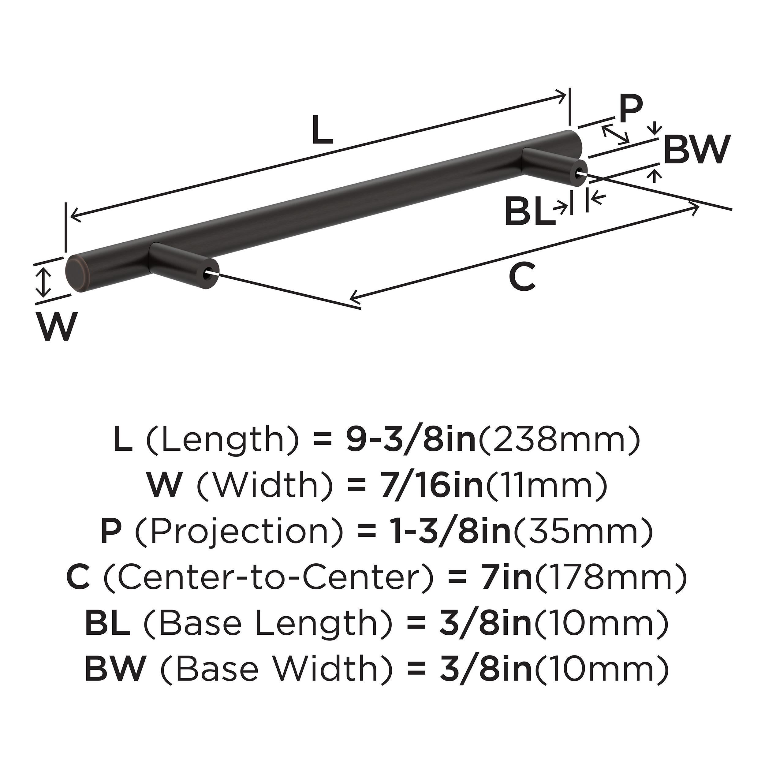 Bar Pulls 7 inch (178mm) Center-to-Center Champagne Bronze Cabinet Pull