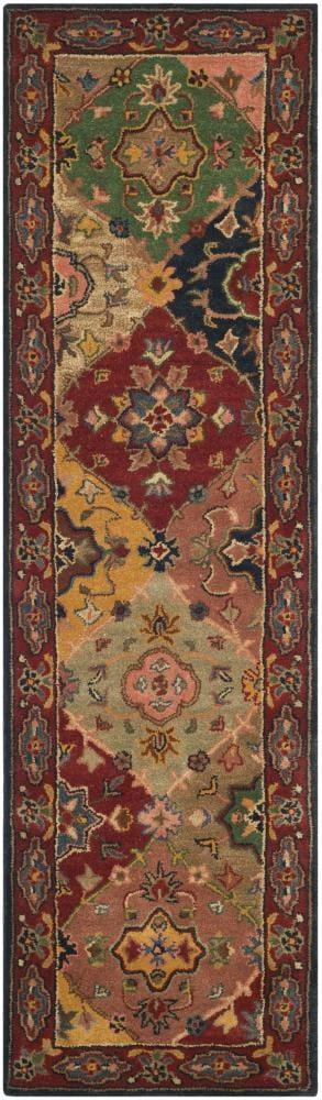Heritage HG926 Hand Tufted Runner Rug - Red/Multi - 2'3"x14' - Safavieh.