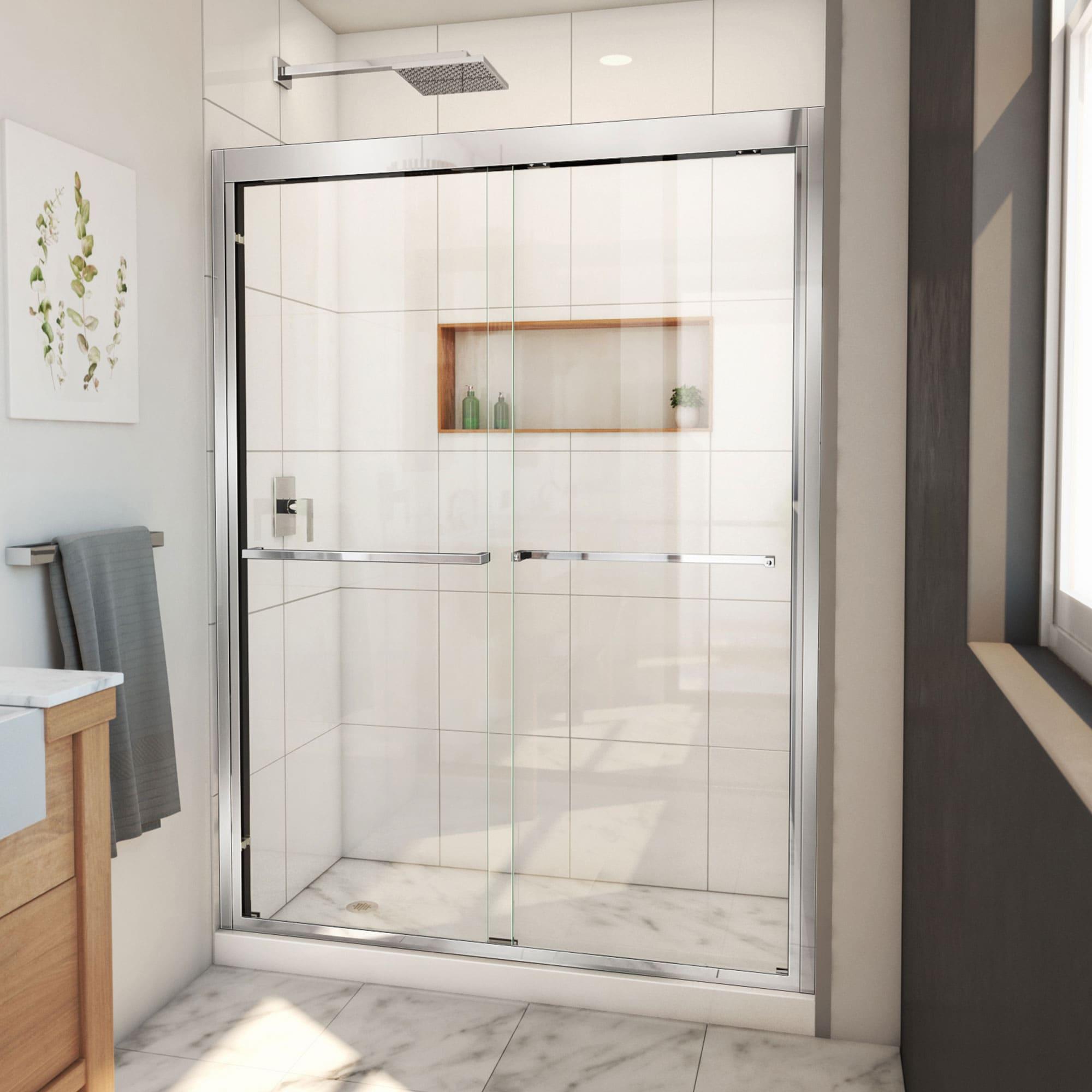 Duet Plus 50" - 54" W x 72" H Double Sliding Semi-Frameless Shower Door