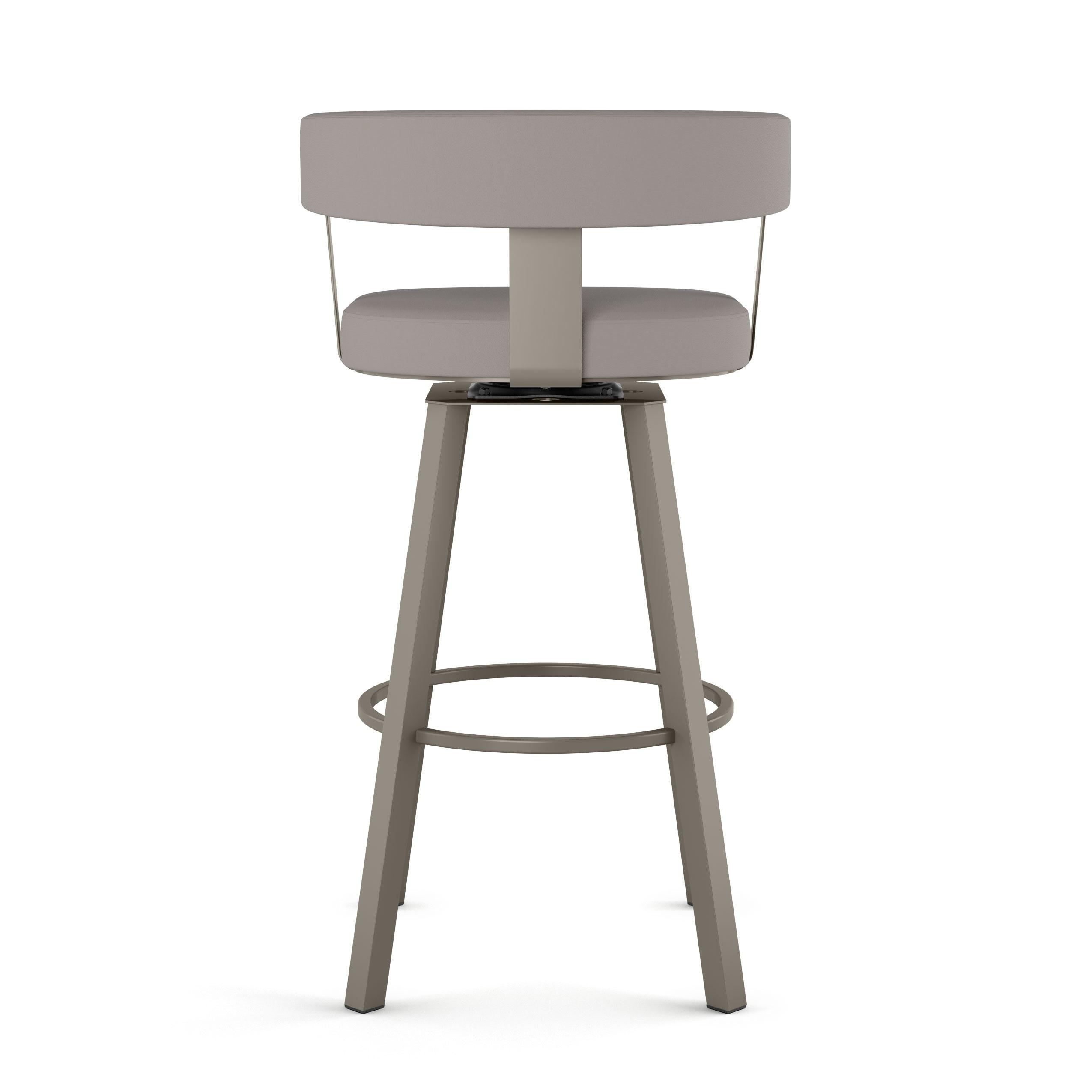 Amisco Parker 26 In. Swivel Counter Stool - Grey White Polyester / Black Metal