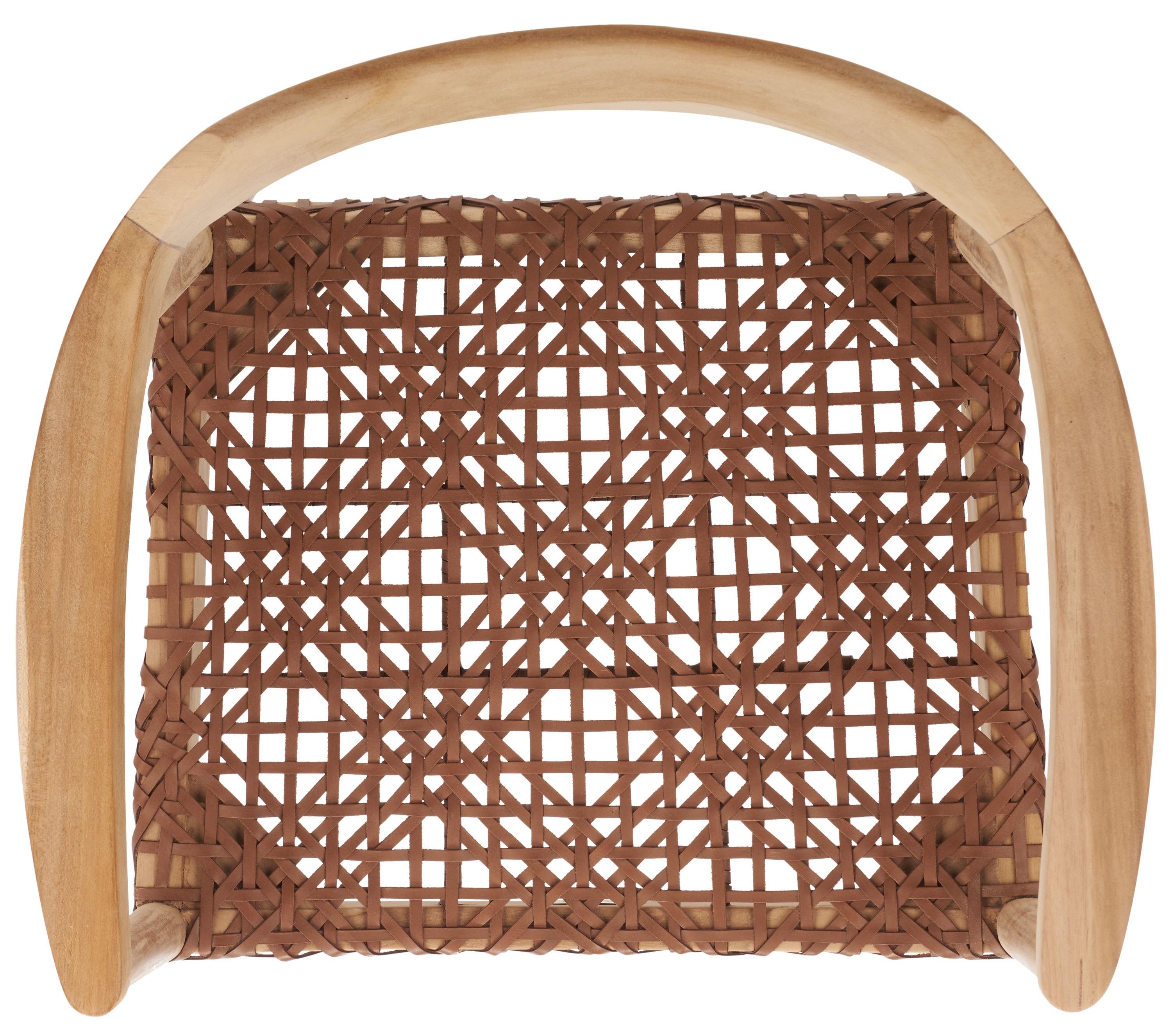 Munro Leather Woven Accent Chair - ACH1005 - Natural/Light Honey - Safavieh