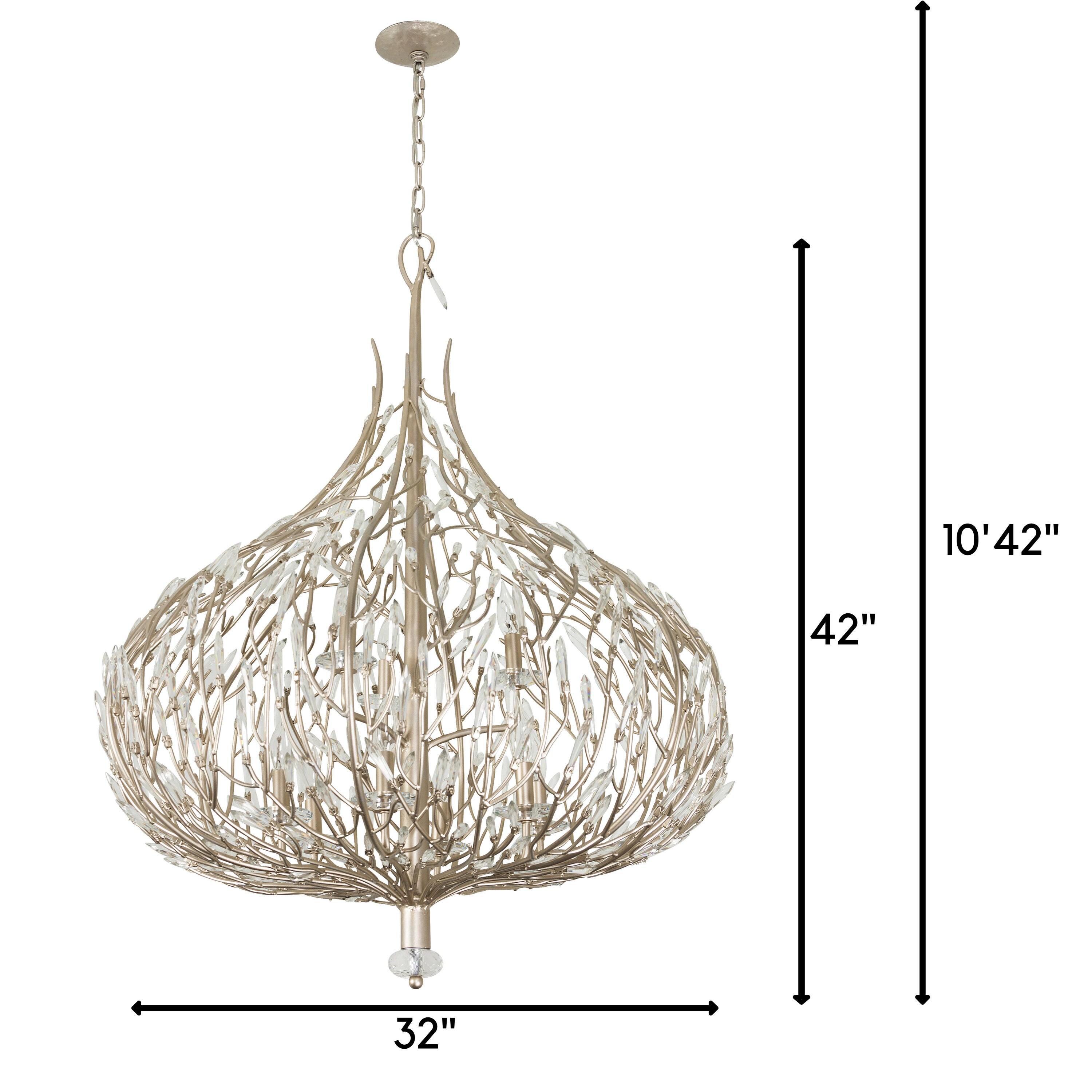 Gold Dust Crystal Pendant Light with Incandescent Bulbs