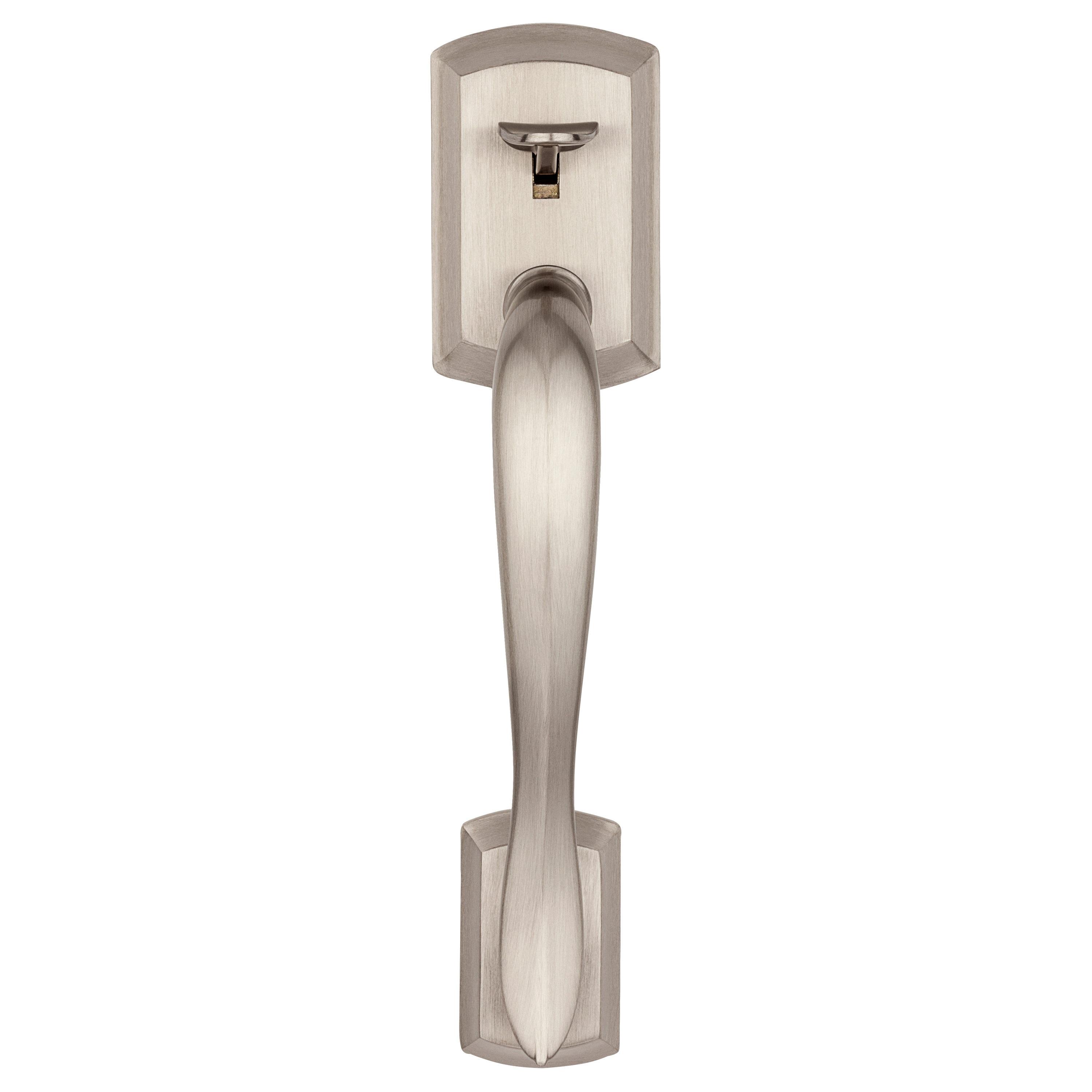 Avalon Satin Nickel Entry Door Handleset with Tustin Lever